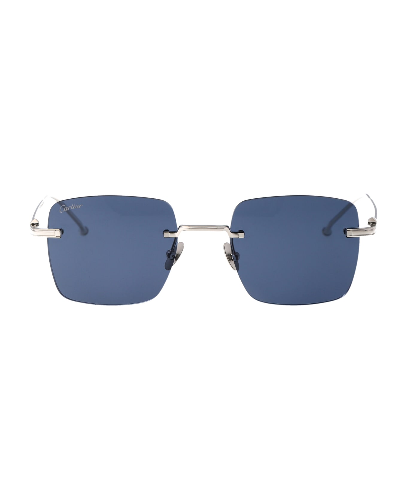 Cartier Eyewear Ct0403s Sunglasses - 001 SILVER SILVER BLUE