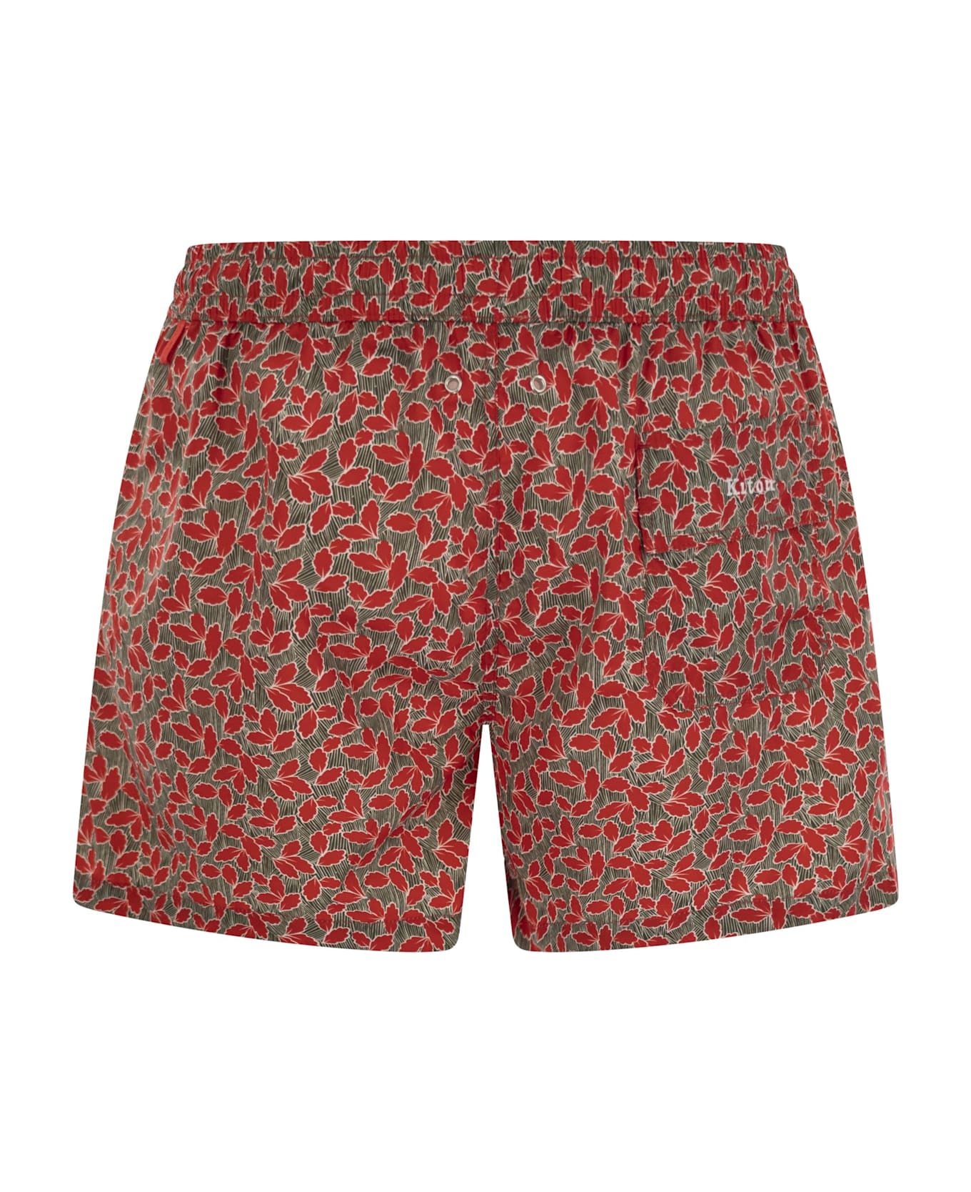 Kiton Patterned Beach Boxers - Red