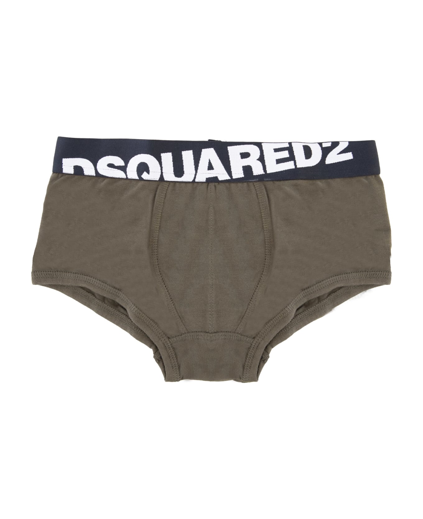 Dsquared2 Jersey Boxer With Logoed Elastic - Green