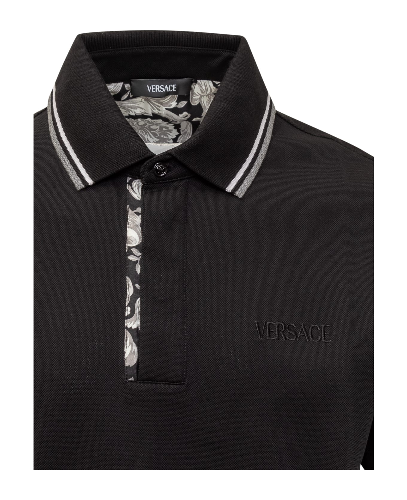 Versace Polo Piquet - BLACK