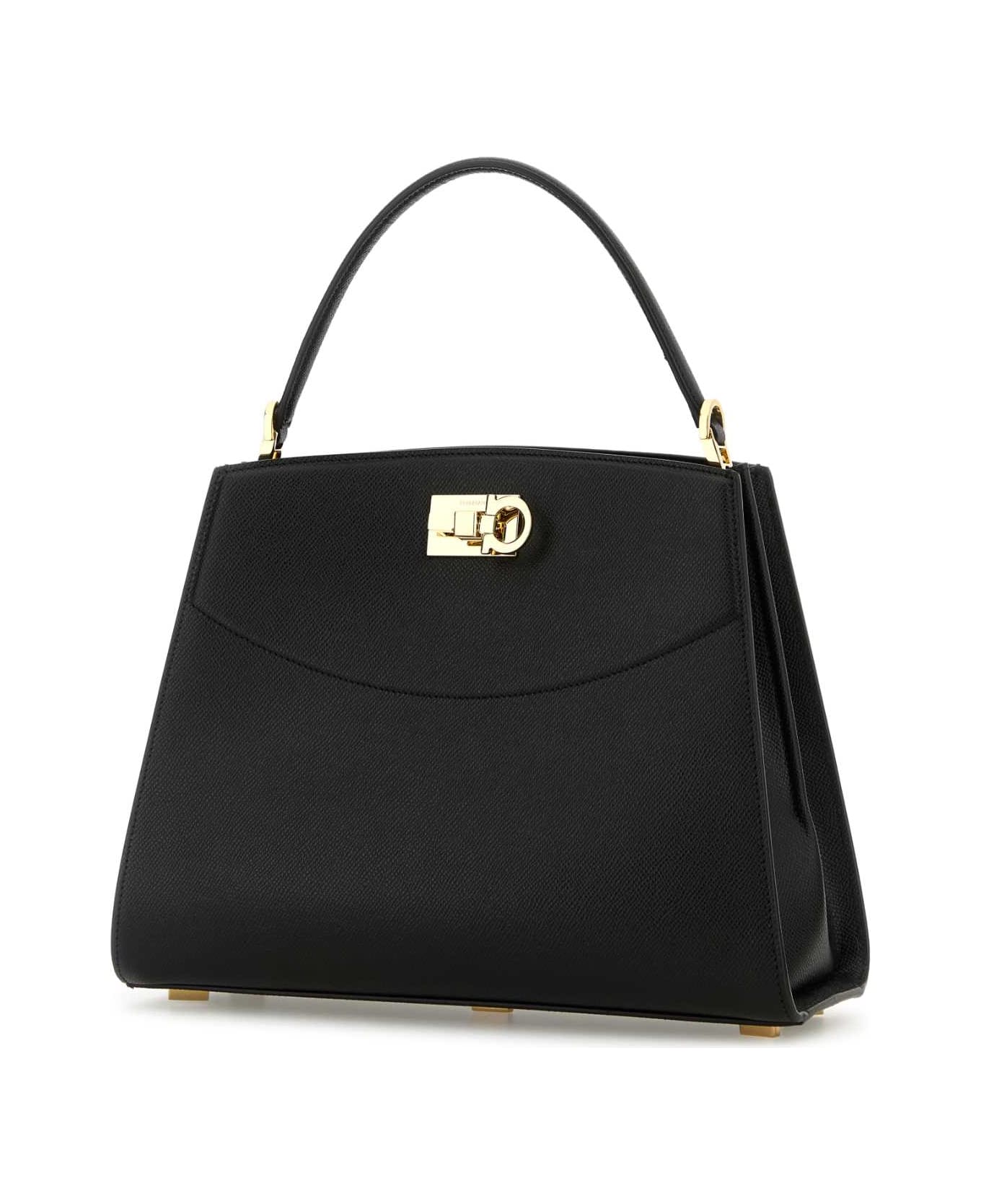 Ferragamo Black Leather Handbag - NERONERO
