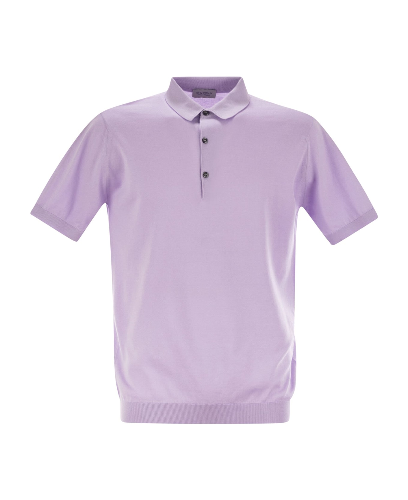 John Smedley Adrian - Cotton Short-sleeved Polo Shirt - Lilac