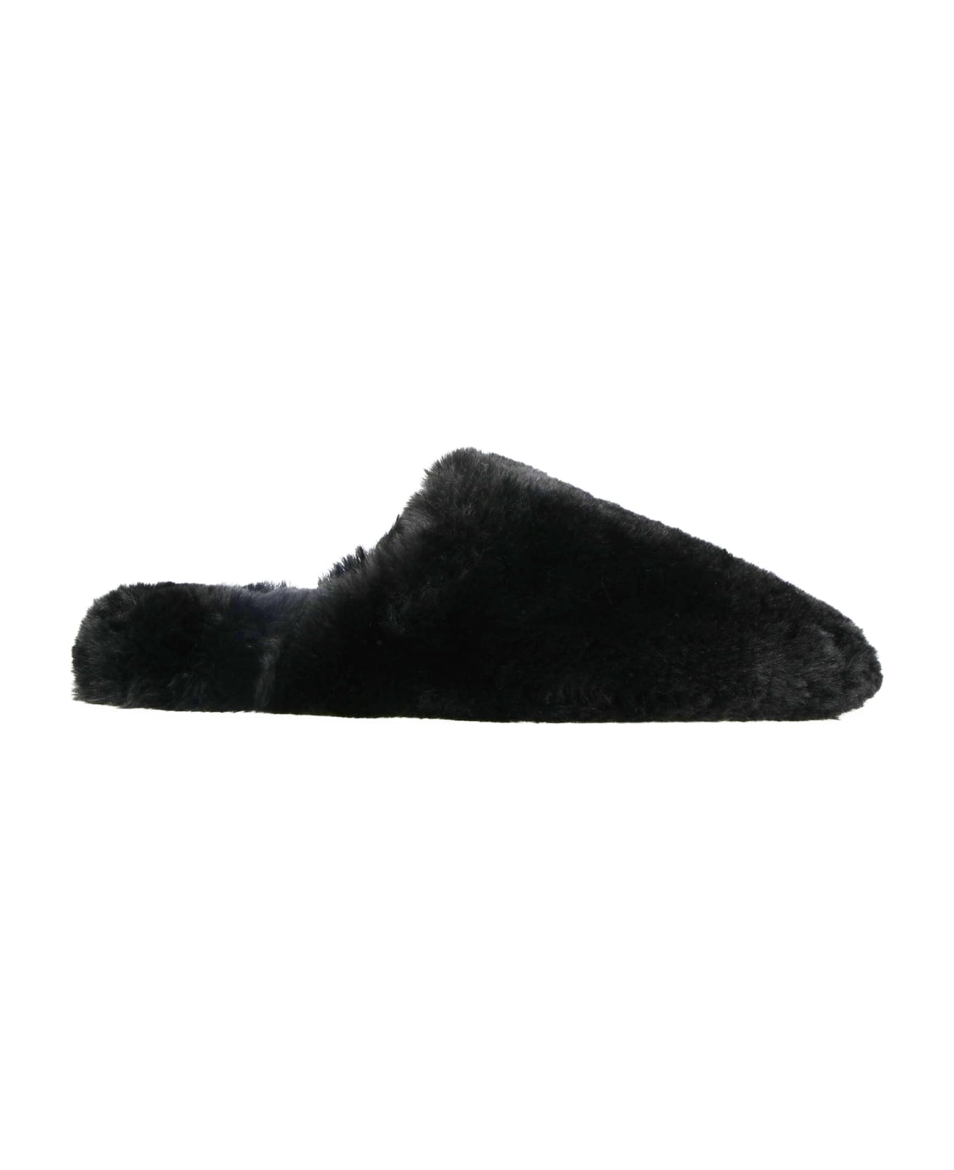 Balenciaga Slip-on Teddy Slippers - black