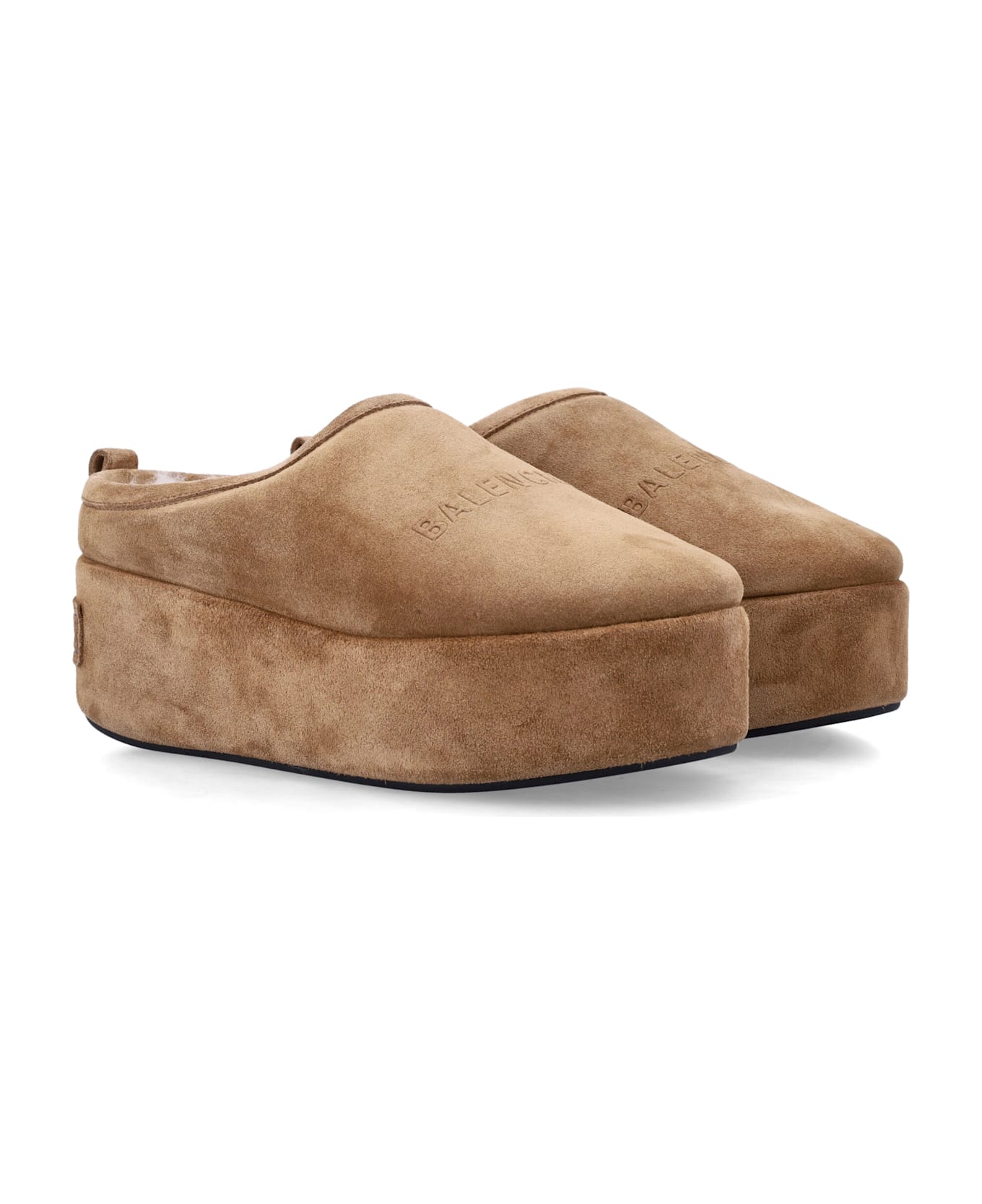 Balenciaga Alaska Platform Mules - BROWN