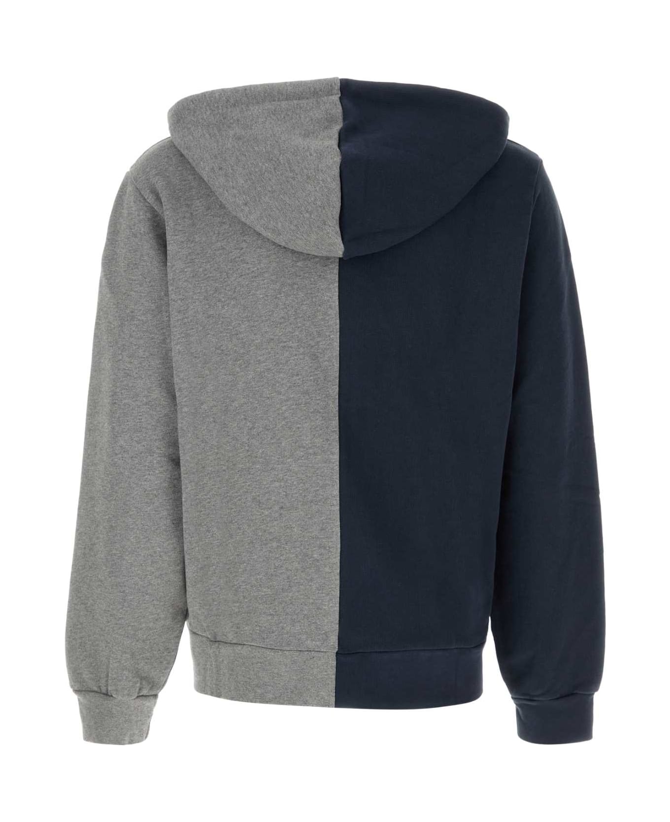 A.P.C. Two-tone Cotton A.p.c. X Marc Jacobs Sweatshirt - HEATHEREDGREYDARKNAVY