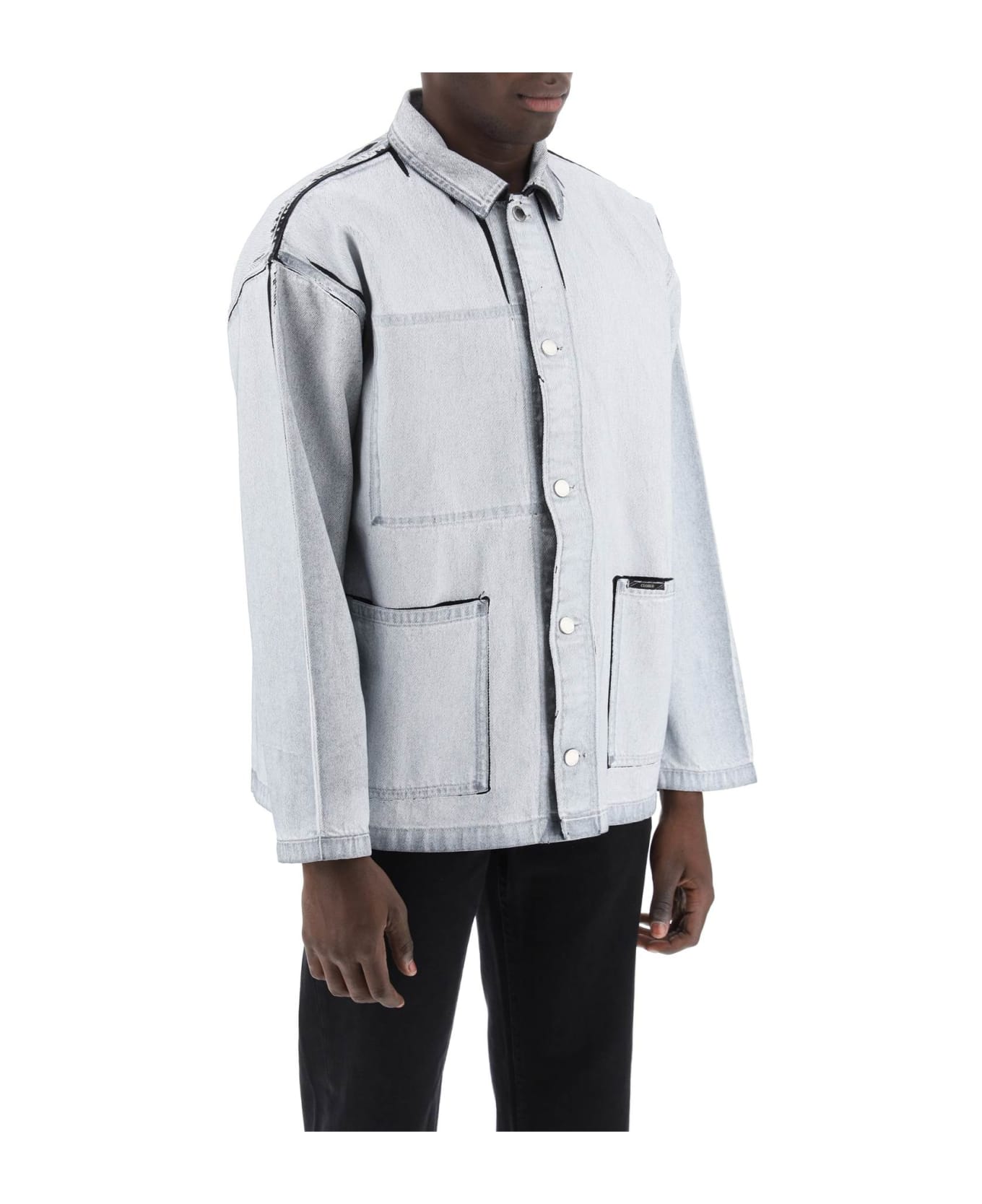 Closed Reversible Jacket In Screen-printed Denim - IVORY (White) ダウンジャケット