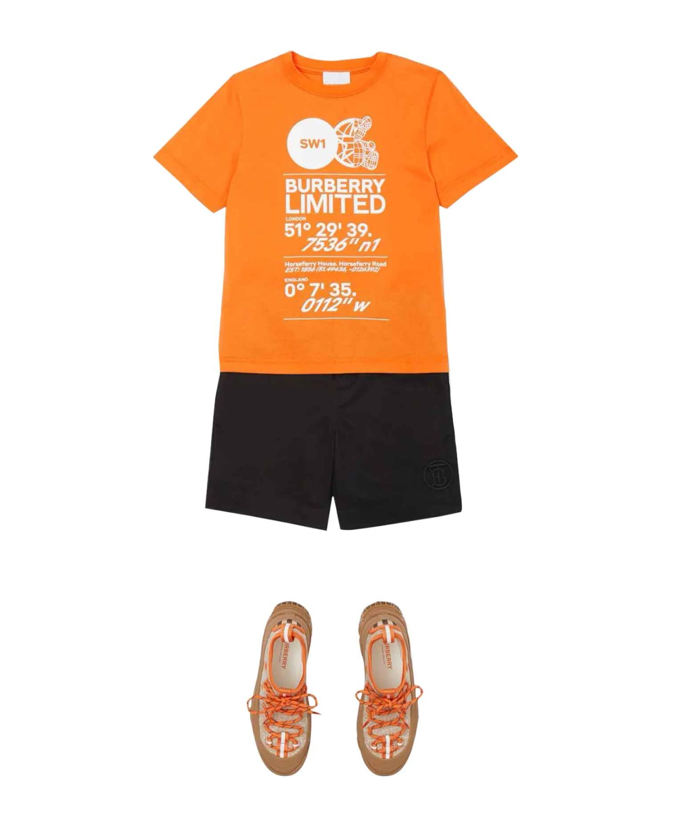 Burberry Orange T-shirt Boy . - ORANGE Tシャツ＆ポロシャツ