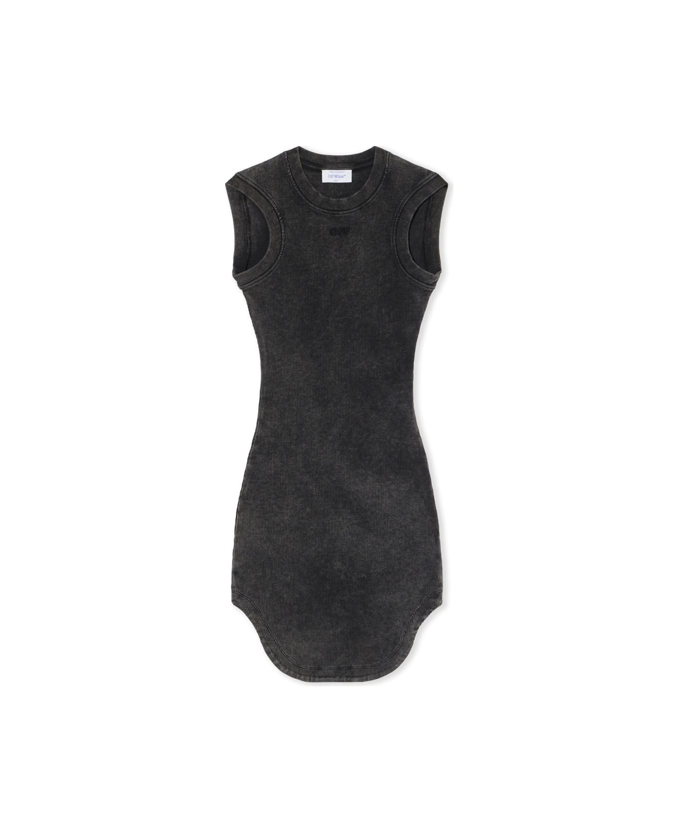 Off-White Mini Dress "off Stamp" - GREY