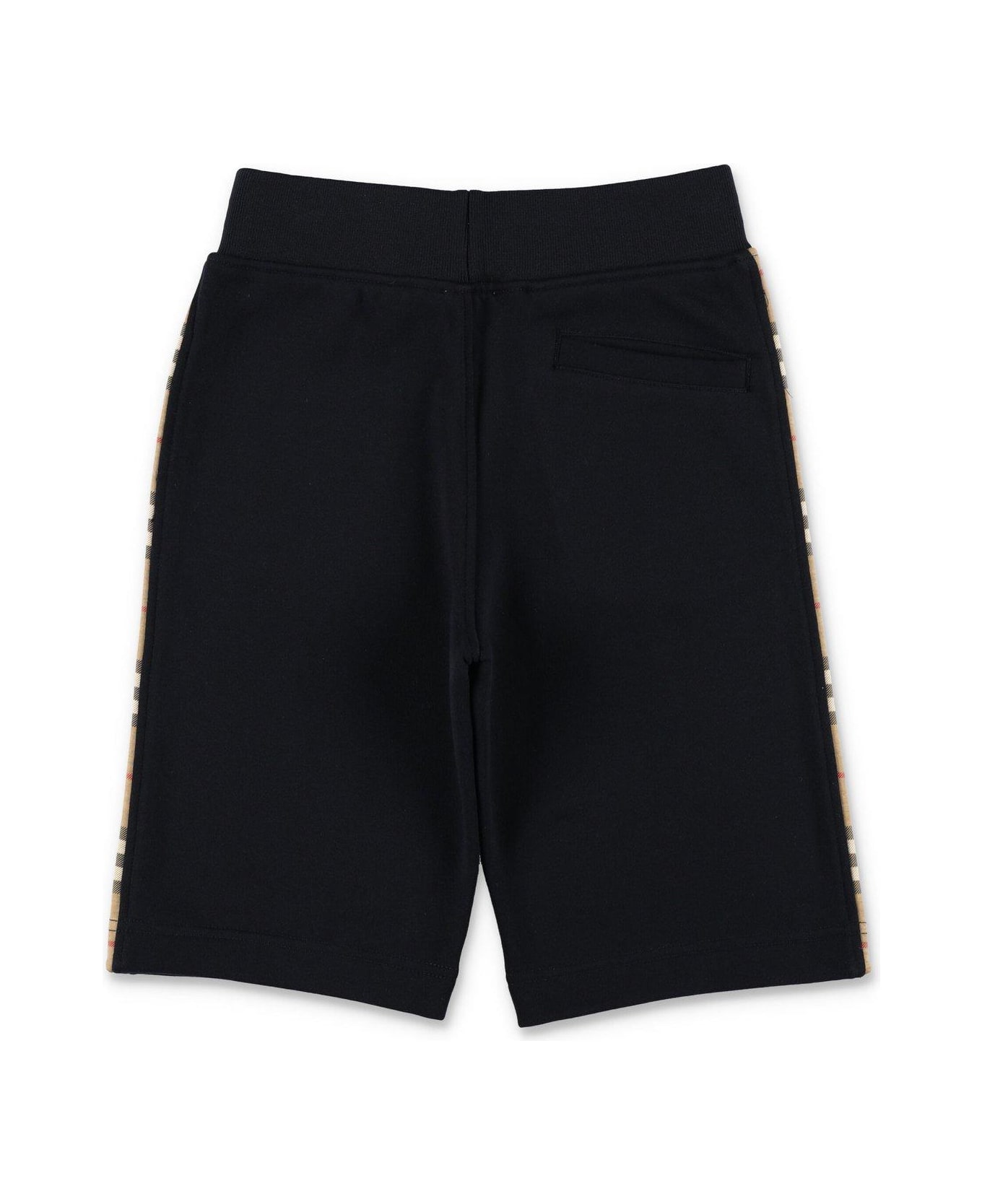 Burberry Check-printed Elasticated Waistband Shorts - Black