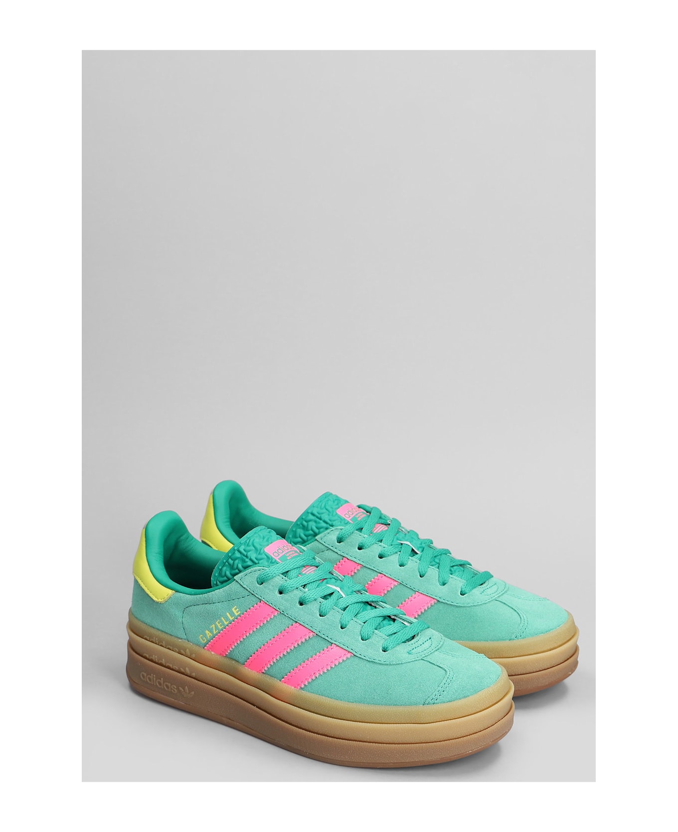 Adidas Gazelle Bold Sneakers In Green Suede - green