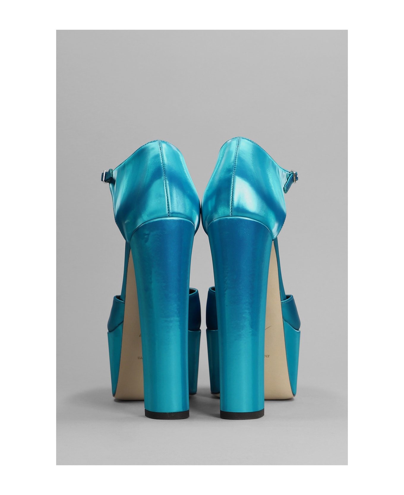 Giuseppe Zanotti Bebe Sandals In Cyan Leather - Light Blue