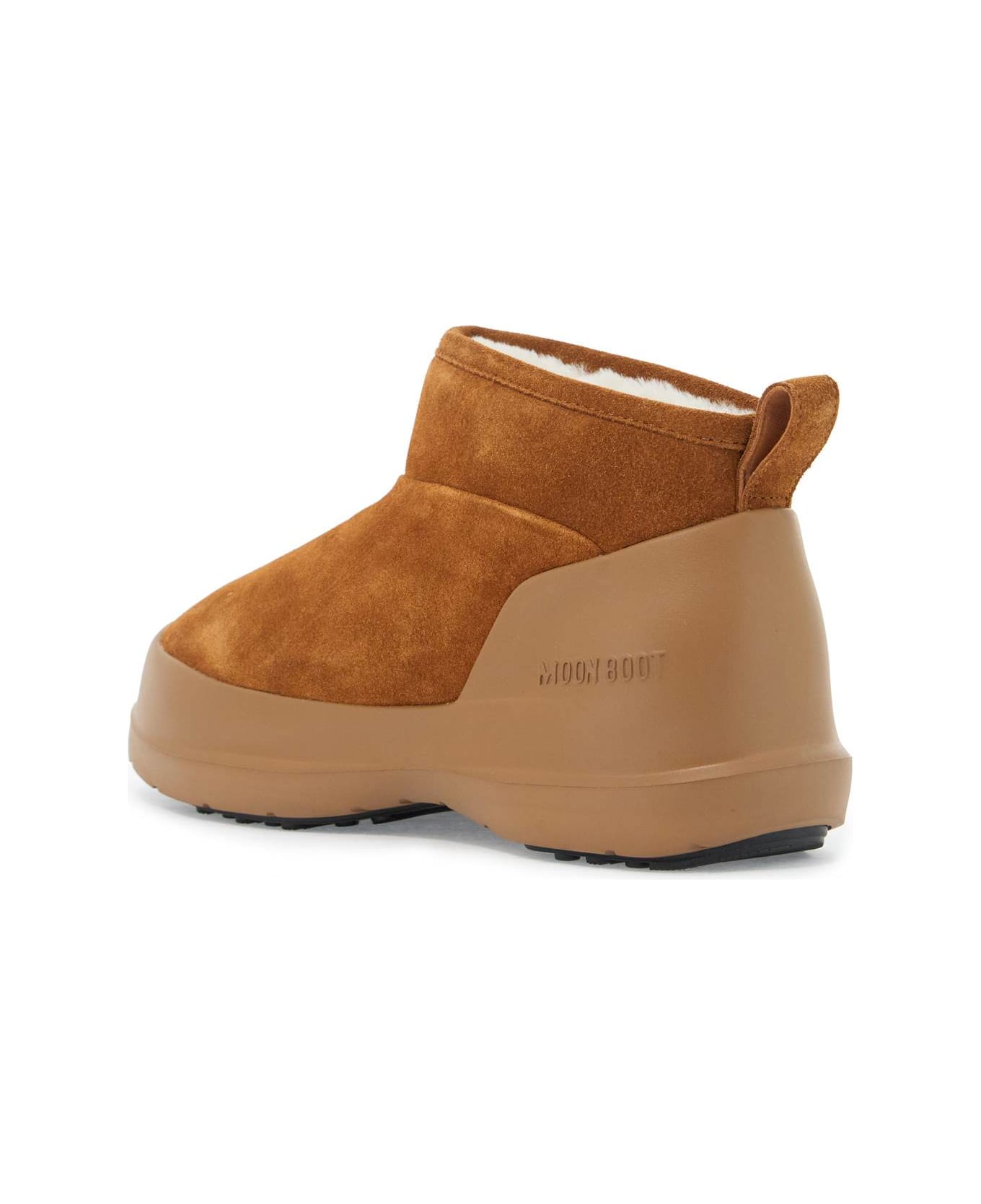 Moon Boot Luna Low Suede Leather Ankle - Marrone