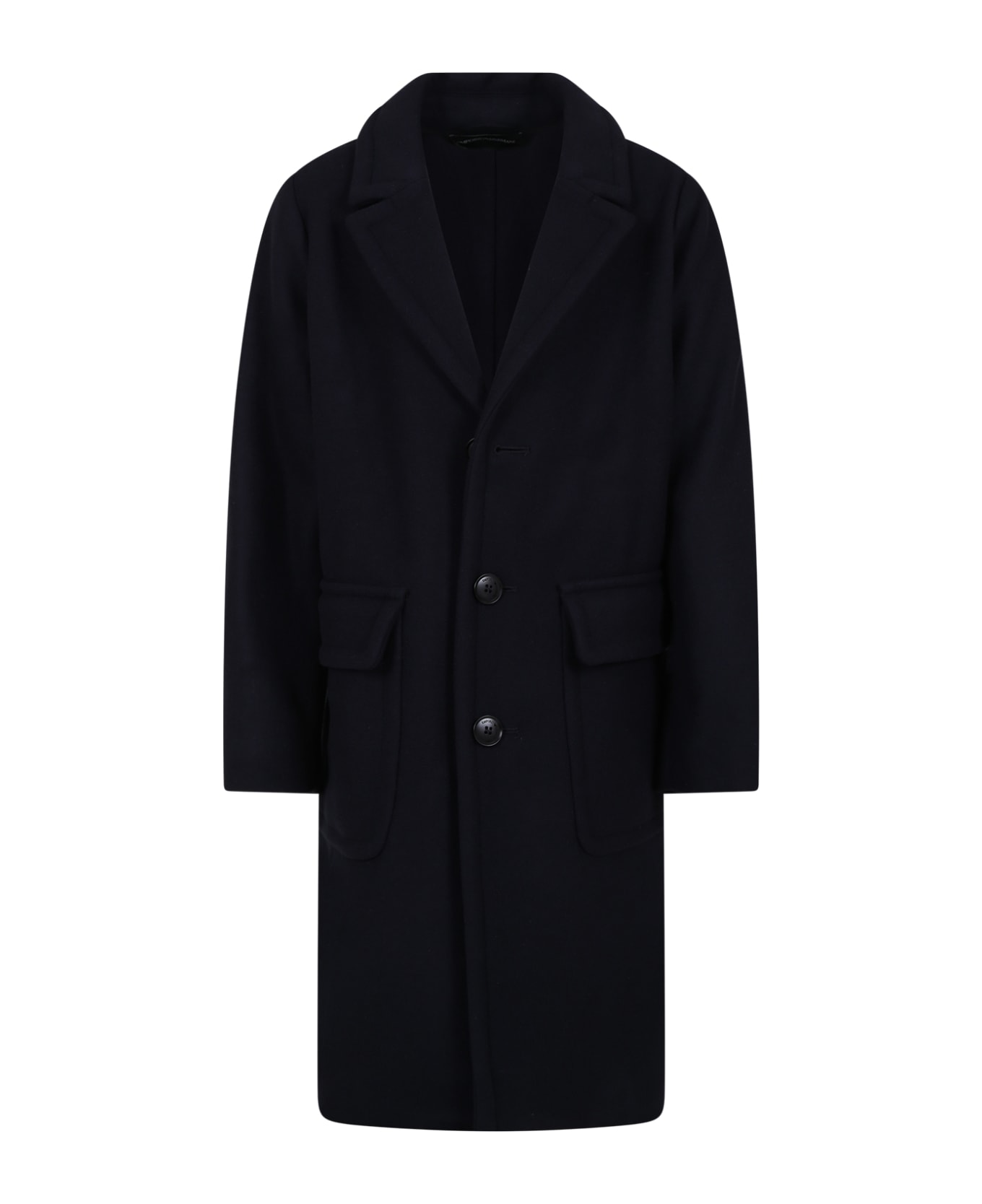 Emporio Armani Blue Coat For Boy With Eaglet - Blue