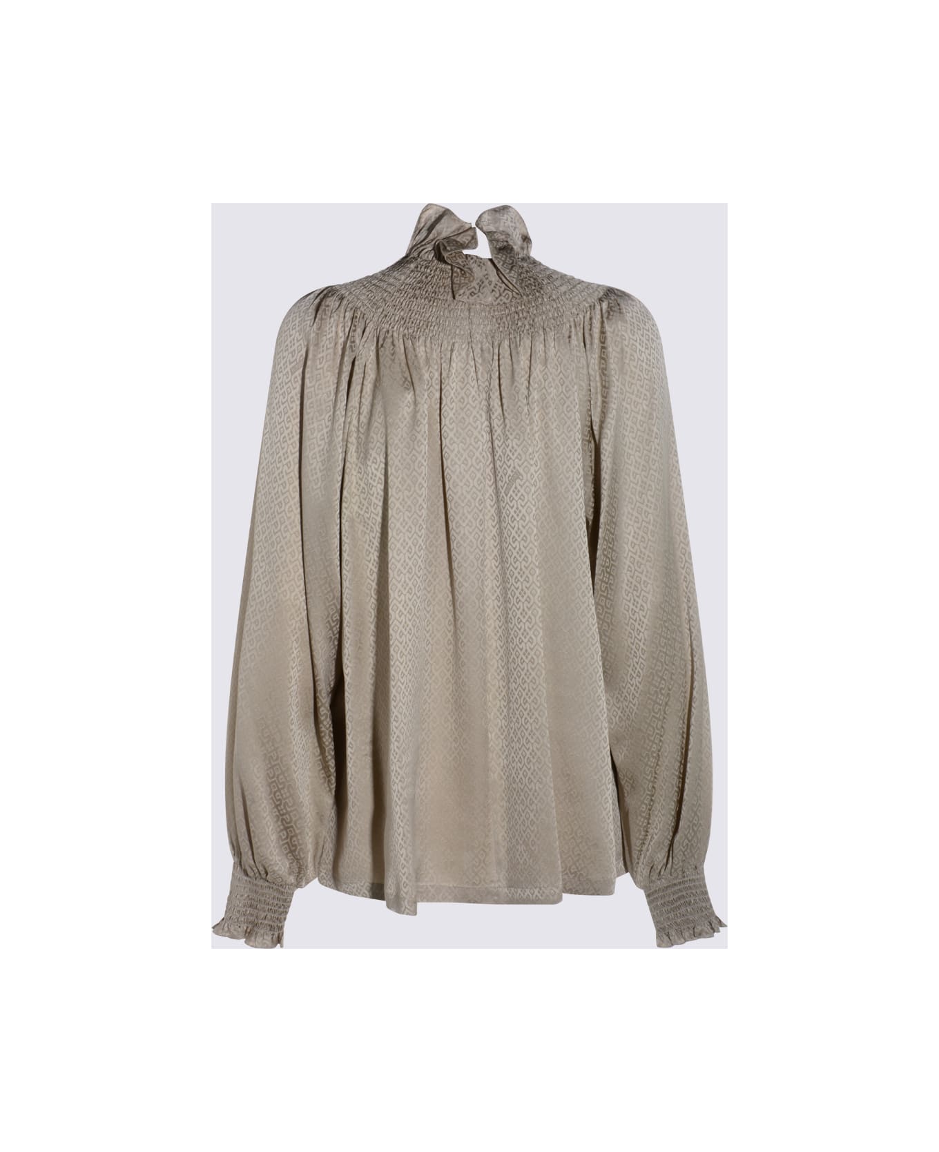 Burberry Beige Silk Shirt - TAUPE BEIGE IP PATT