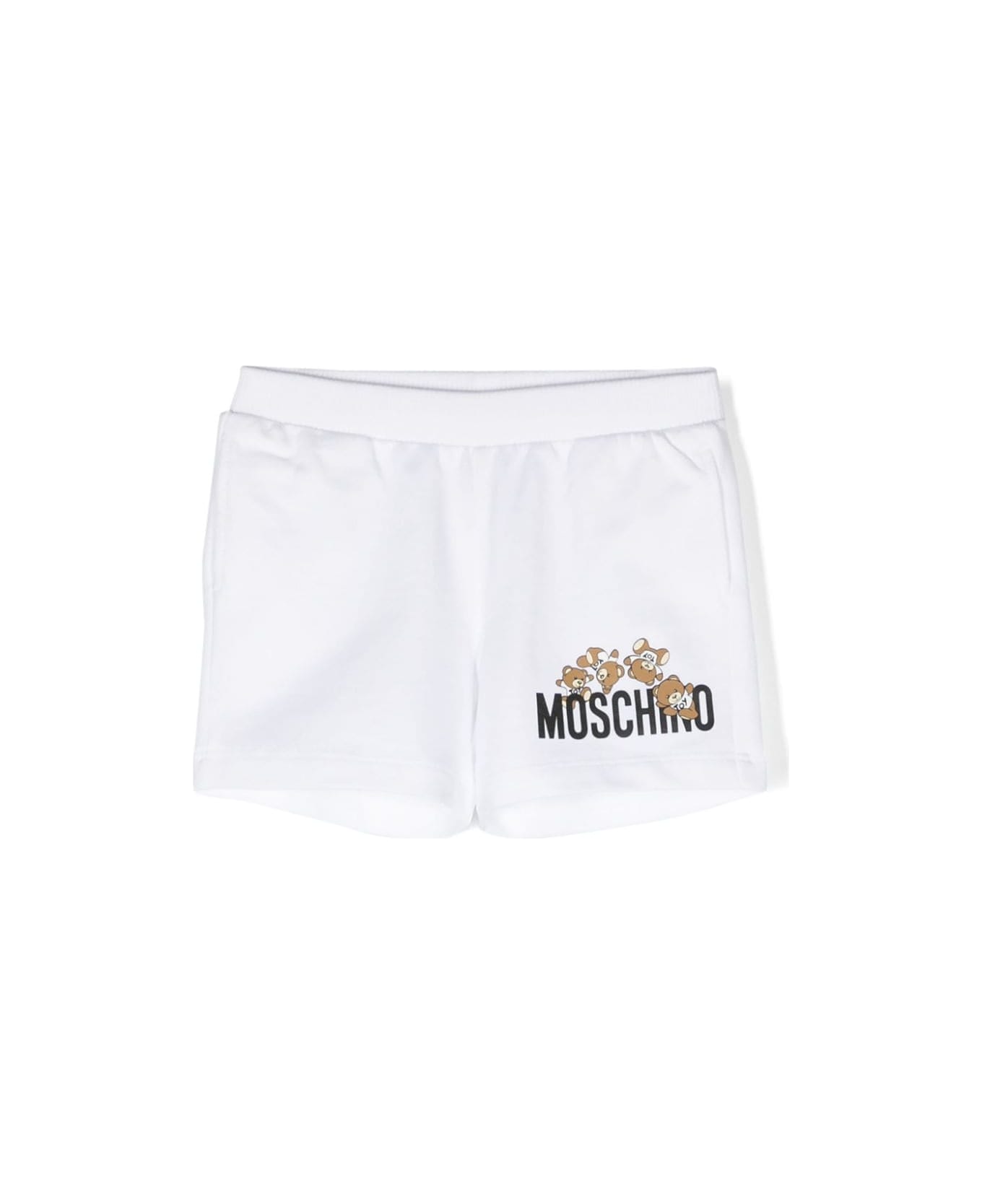Moschino Shorts Con Stampa Teddy Bear - White ボトムス
