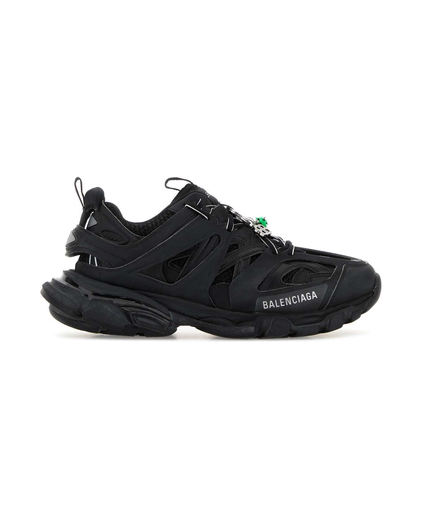 Balenciaga Black Mesh And Rubber Track Sneakers - BLACK
