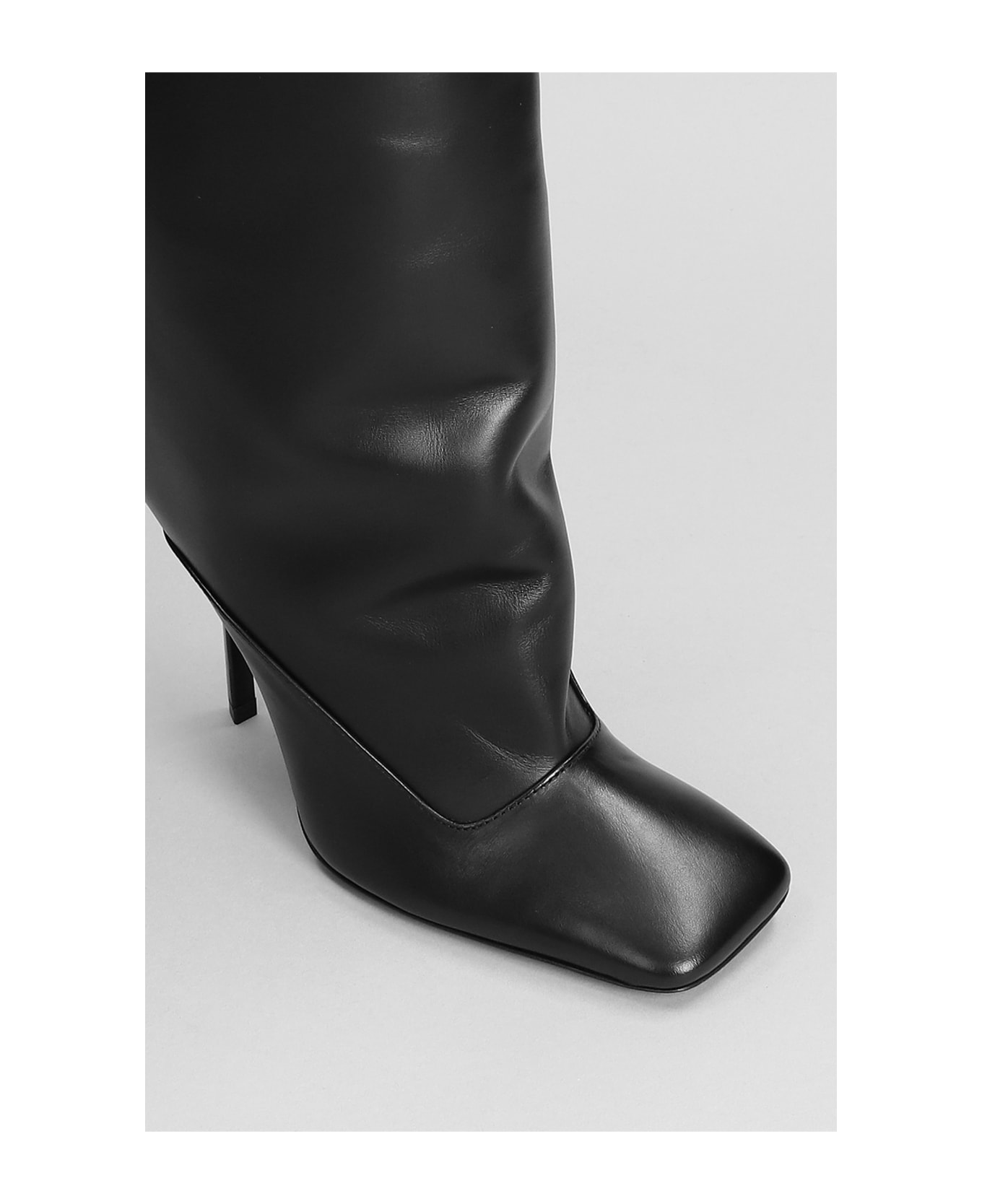 The Attico Sienna High Heels Boots In Black Leather - 100 ブーツ