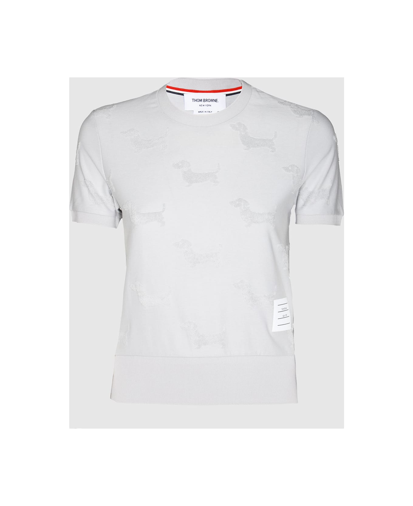 Thom Browne Grey Wool T-shirt - PALE GREY