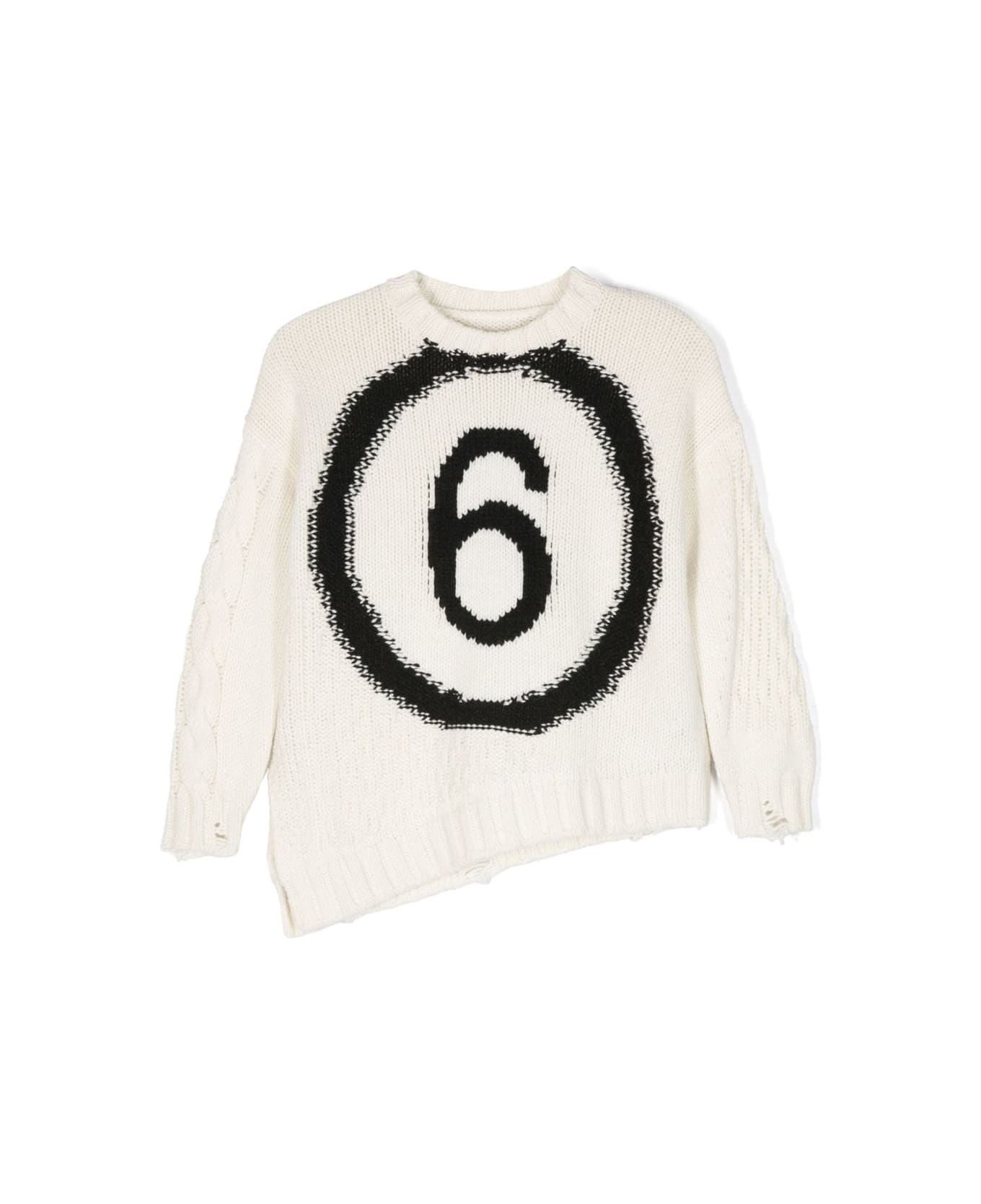 MM6 Maison Margiela Intarsia Sweater - White