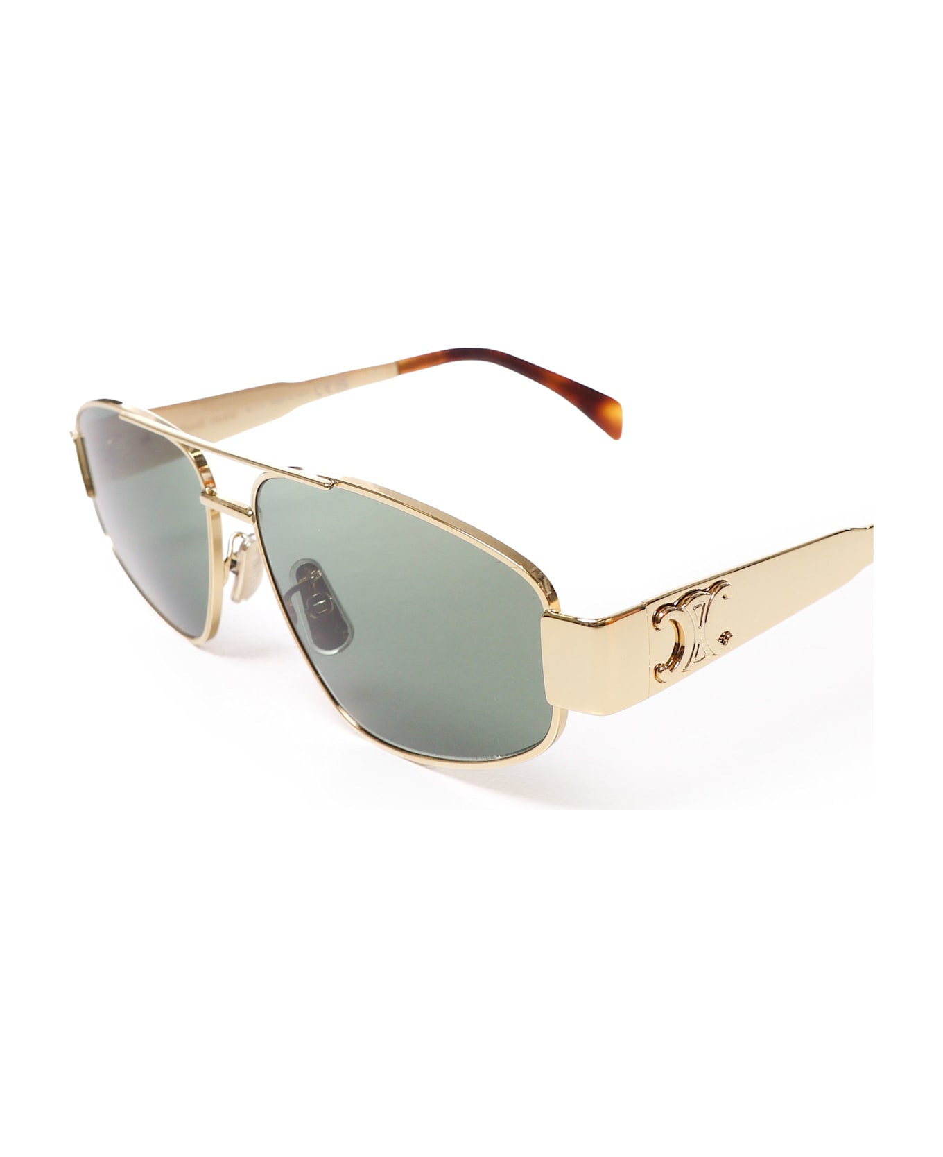 Celine Triomphe Metal 03 Metal Sunglasses - Gold / Green