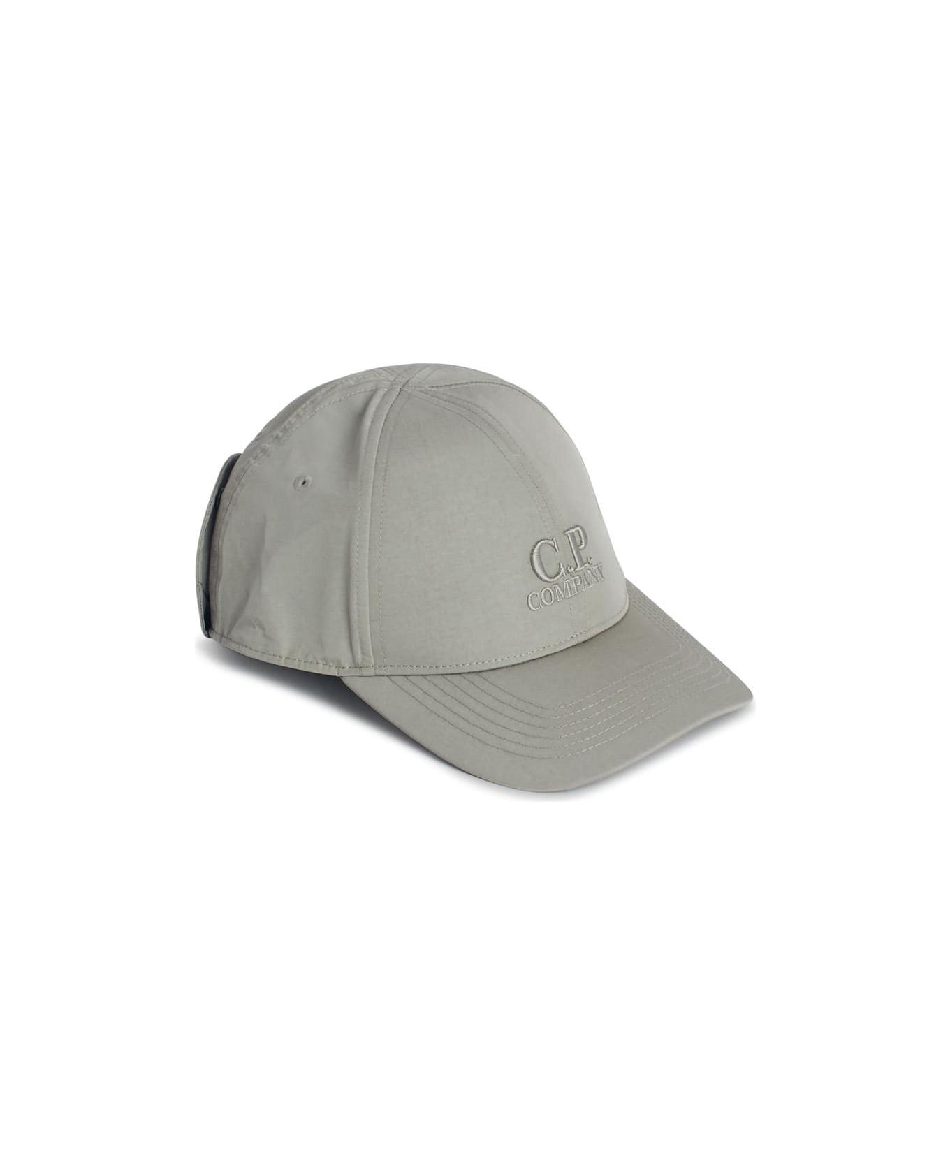 C.P. Company Green Cotton Cap - Grey
