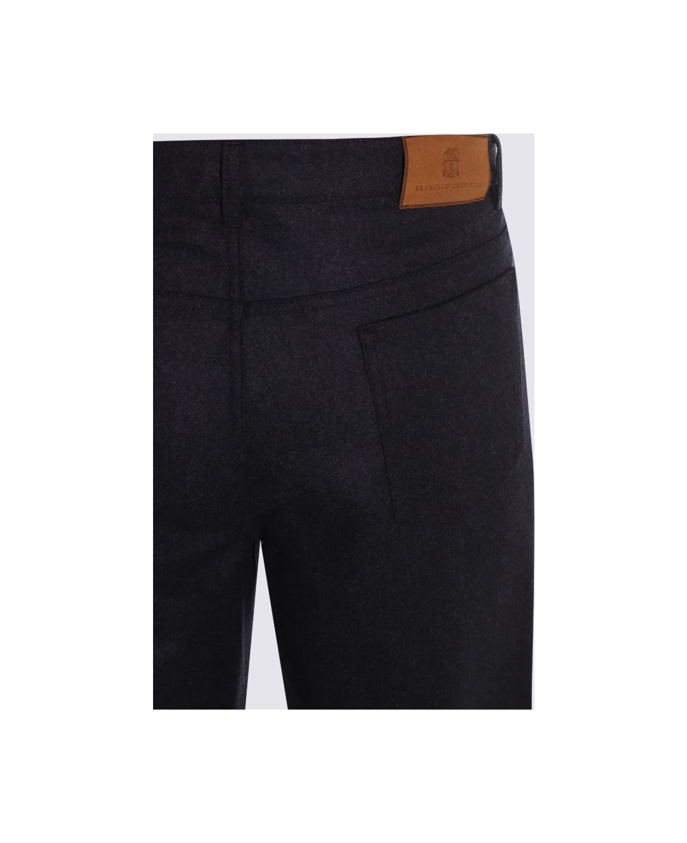 Brunello Cucinelli Navy Wool Pants - Blue