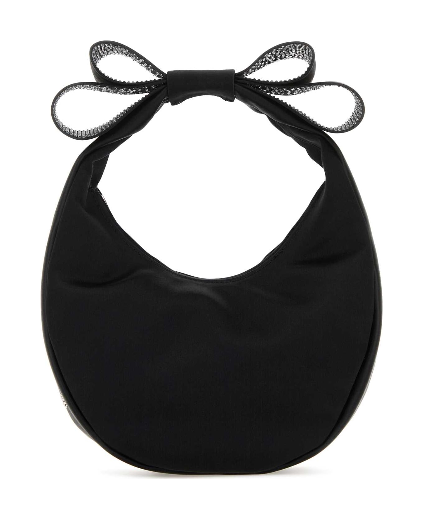 Mach & Mach Black Satin Small Cadeau Handbag - BLACK