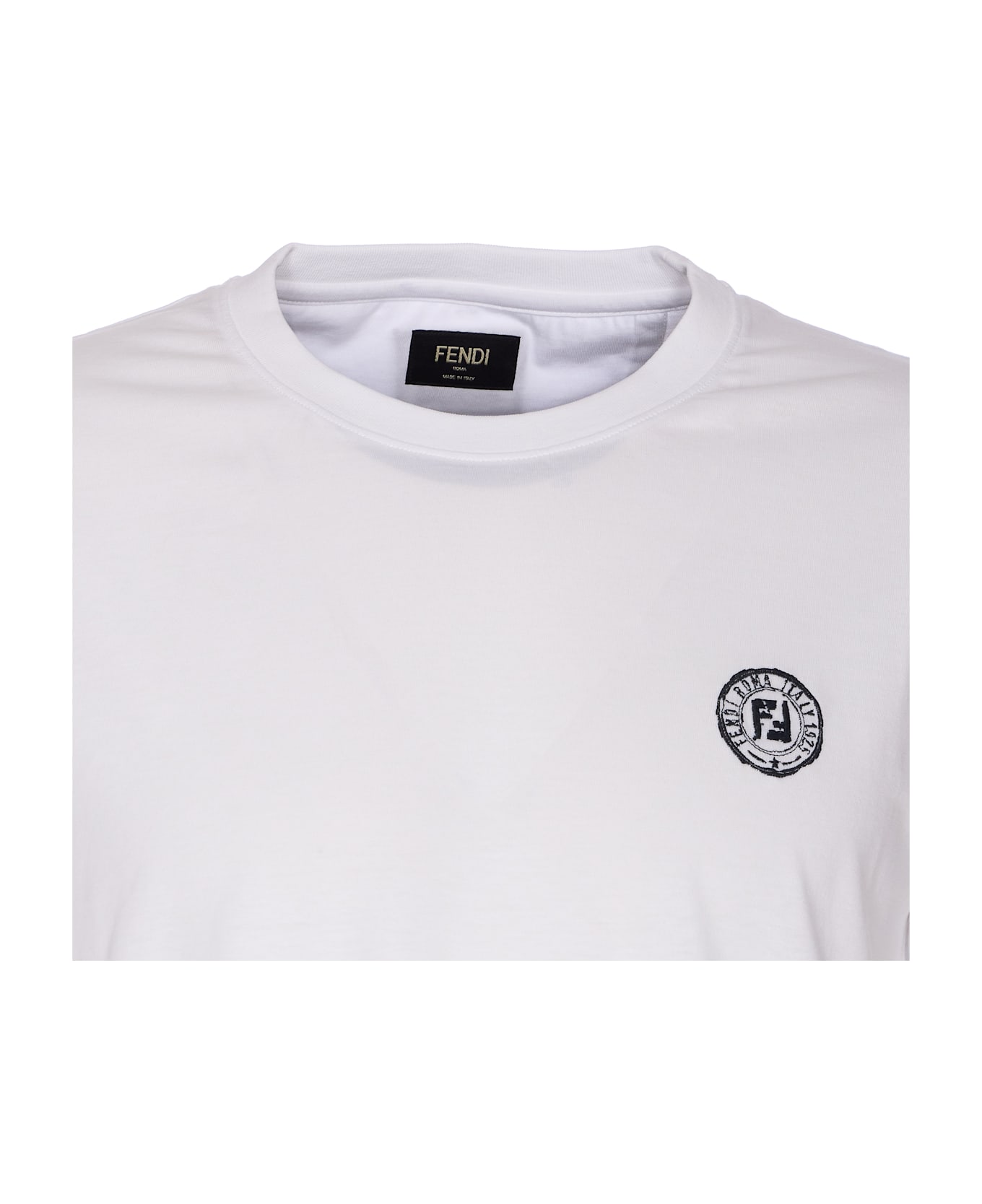 Fendi Ff Postcards Logo T-shirt - BIANCO