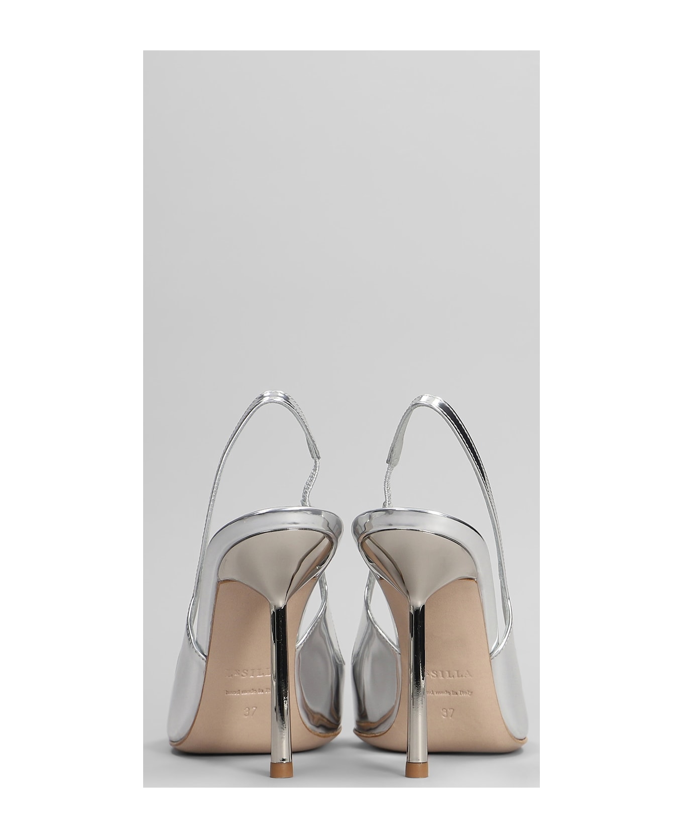 Le Silla Vivienne Pumps In Silver Leather - silver ハイヒール