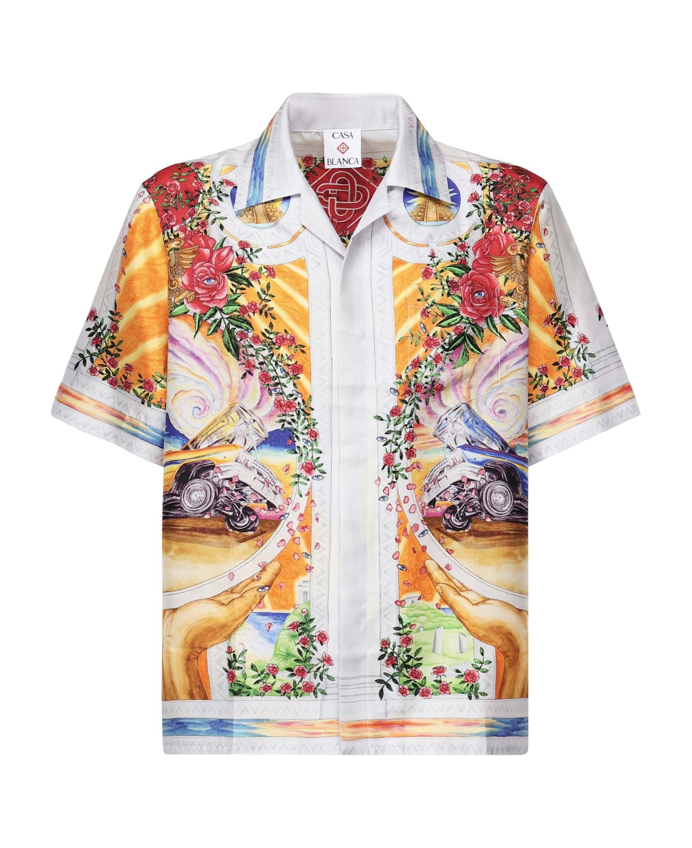 Casablanca La Tornade De Rose Shirt - WHITE/MULTI