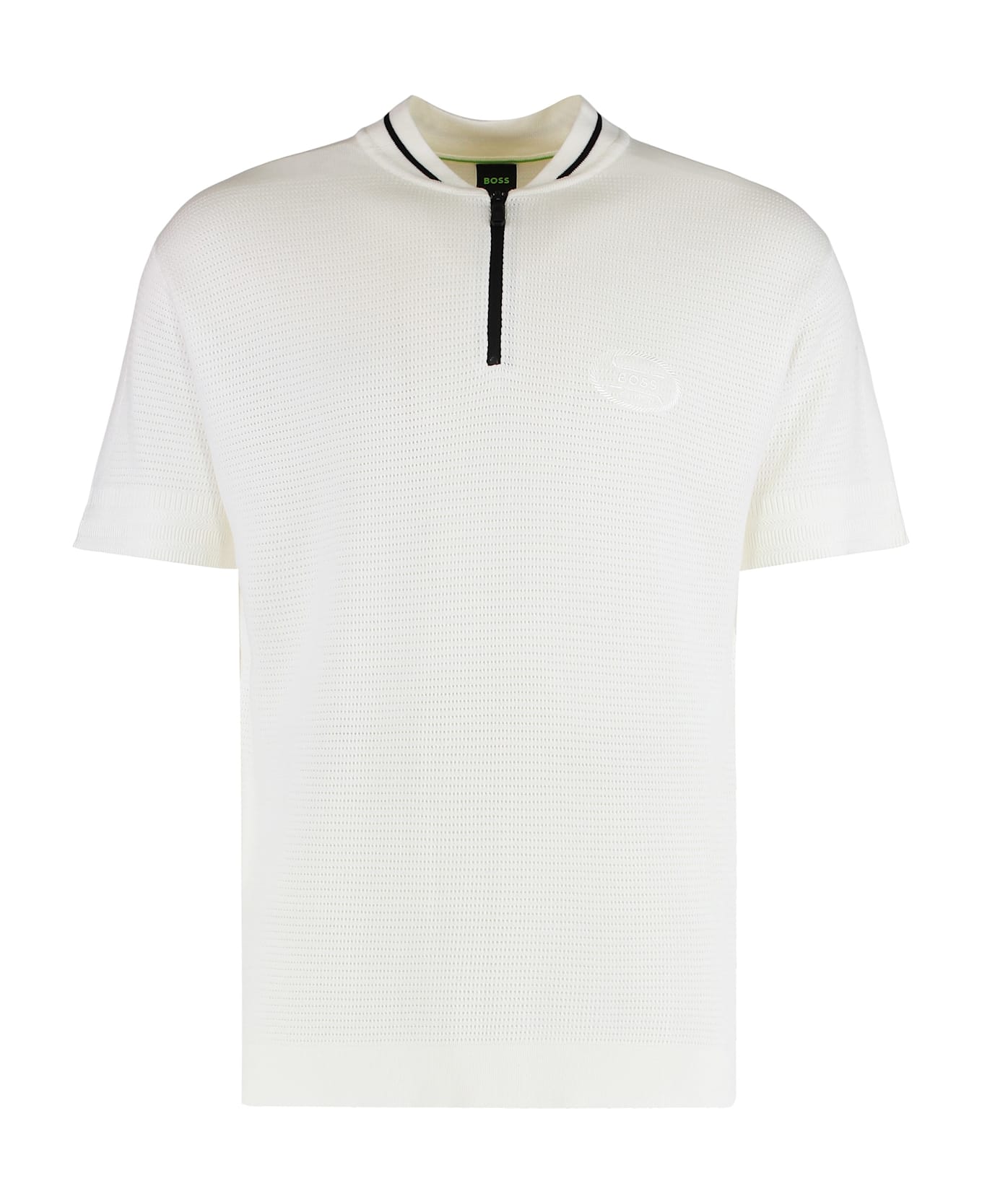Hugo Boss Polo In Mixed Cotton - White