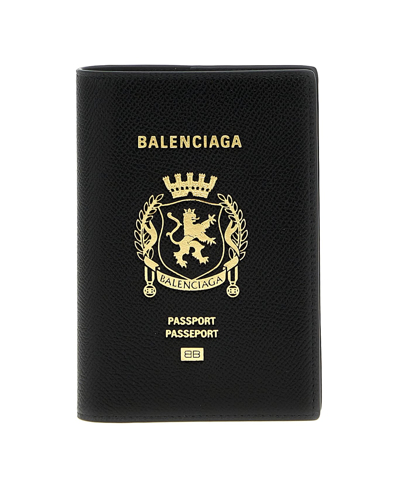Balenciaga Logo Leather Passport Holder