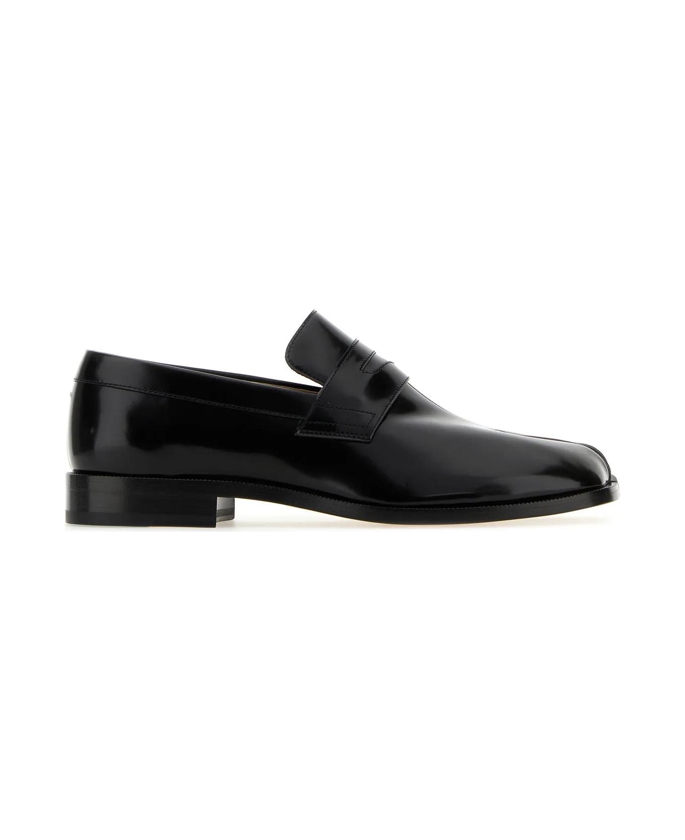 Maison Margiela Black Leather Tabi Loafers - Black