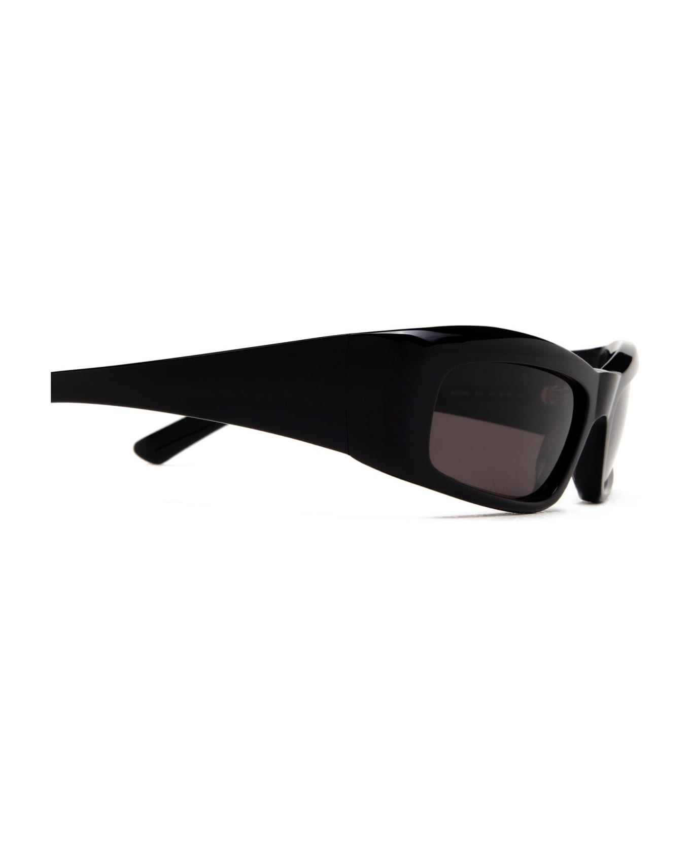 Balenciaga Eyewear Logo Detail Rectangular Lens Sunglasses - 001 BLACK BLACK GREY