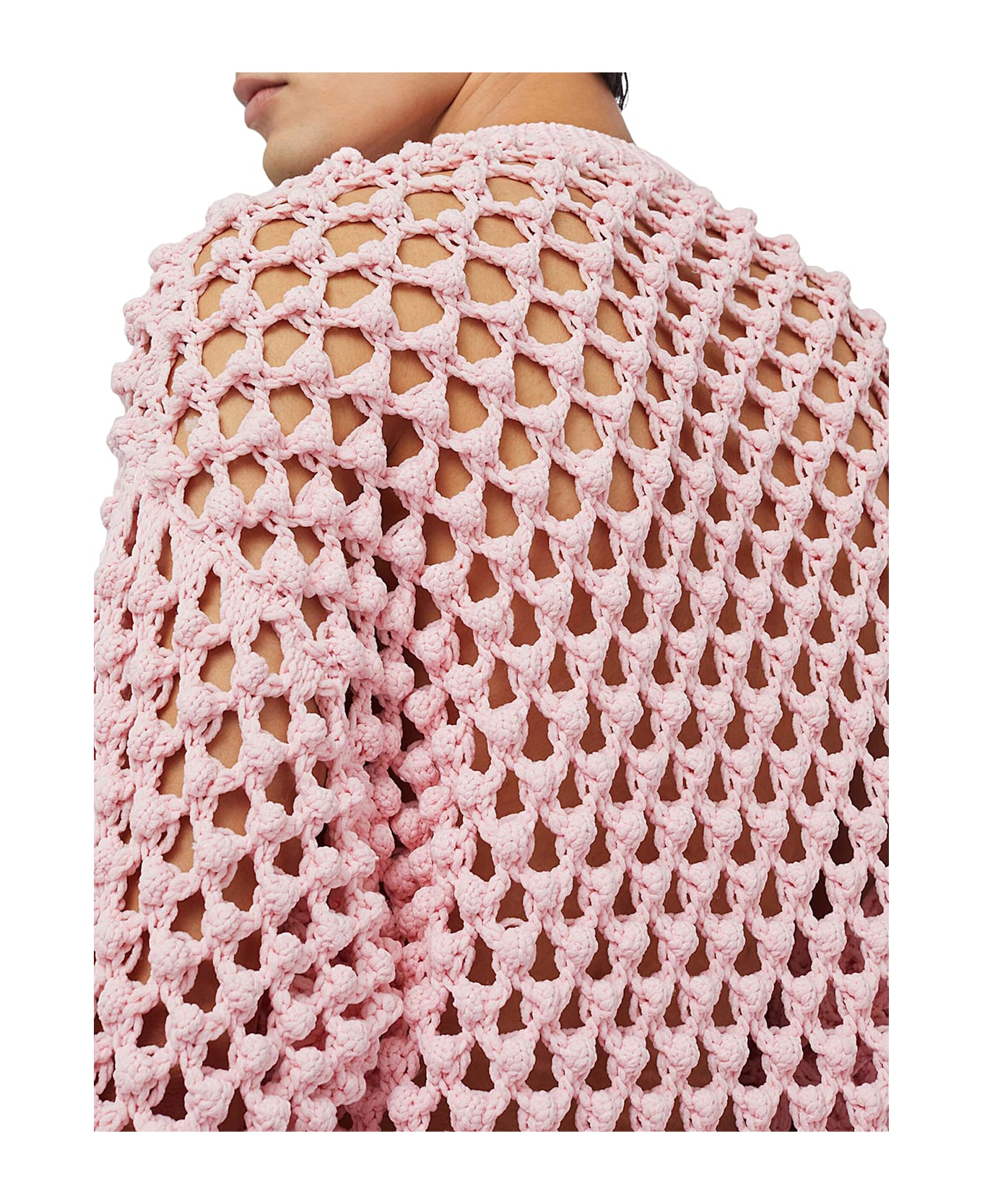 Jil Sander Crew Neck Crochet Sweater - Nude 
Neutrals