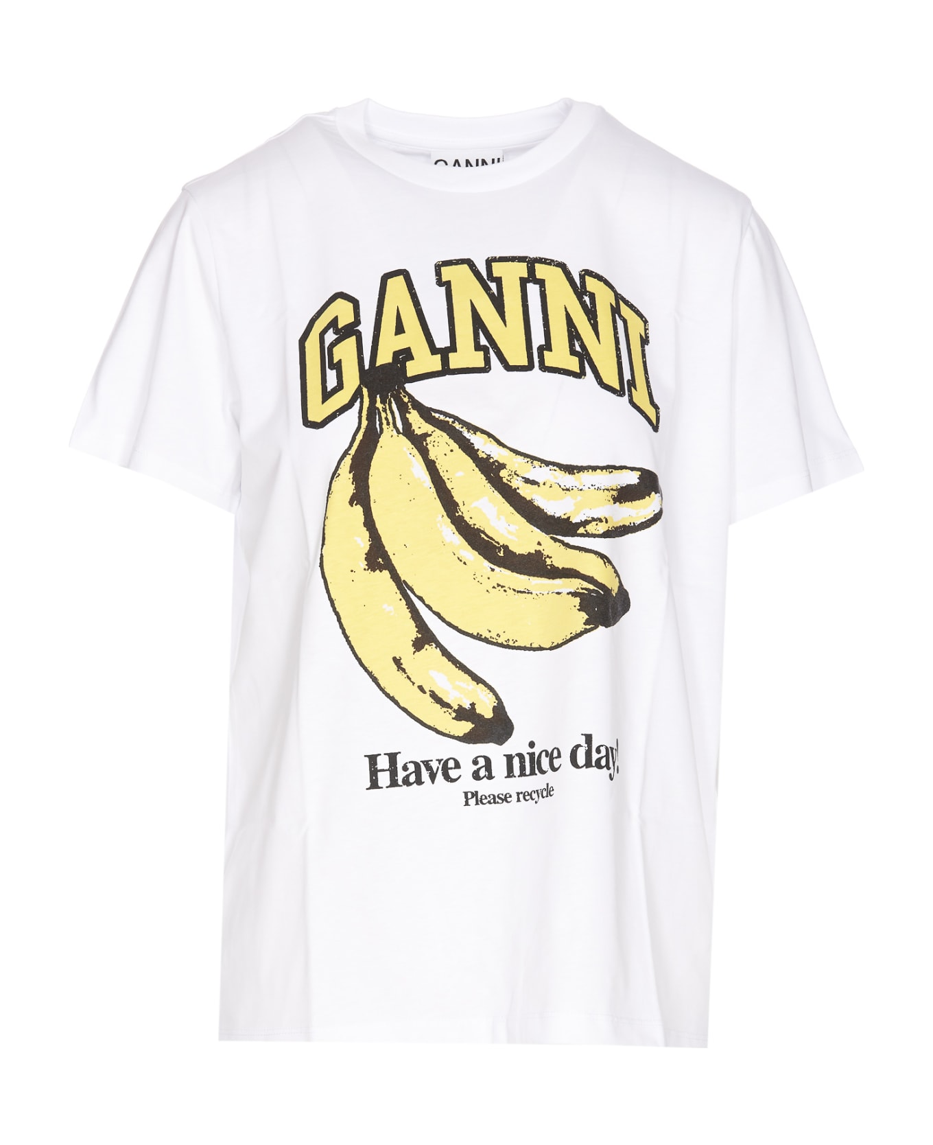 Ganni Banana T-shirt - White Tシャツ