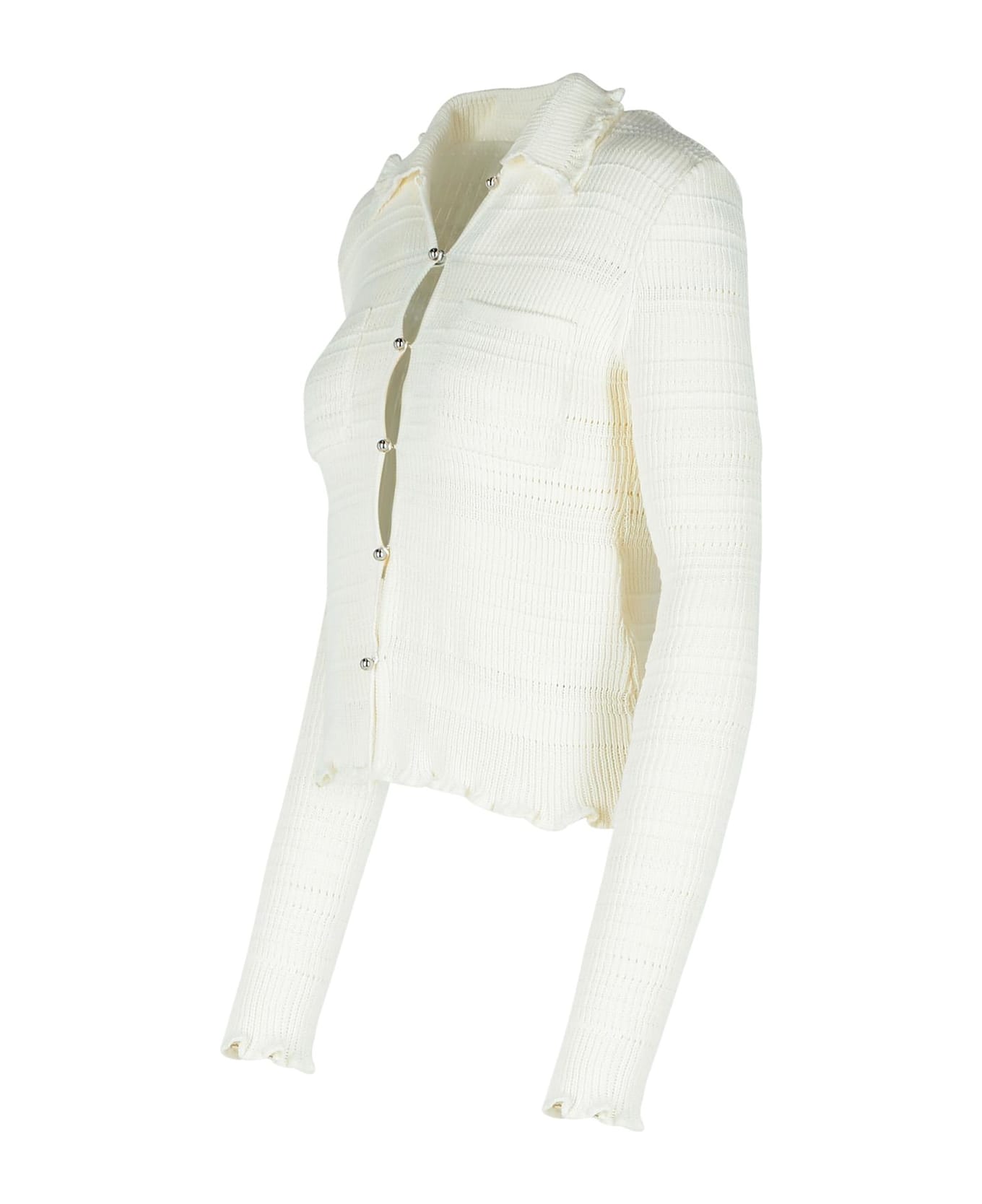 Lanvin 
ribbed
 White Cotton Cardigan - White