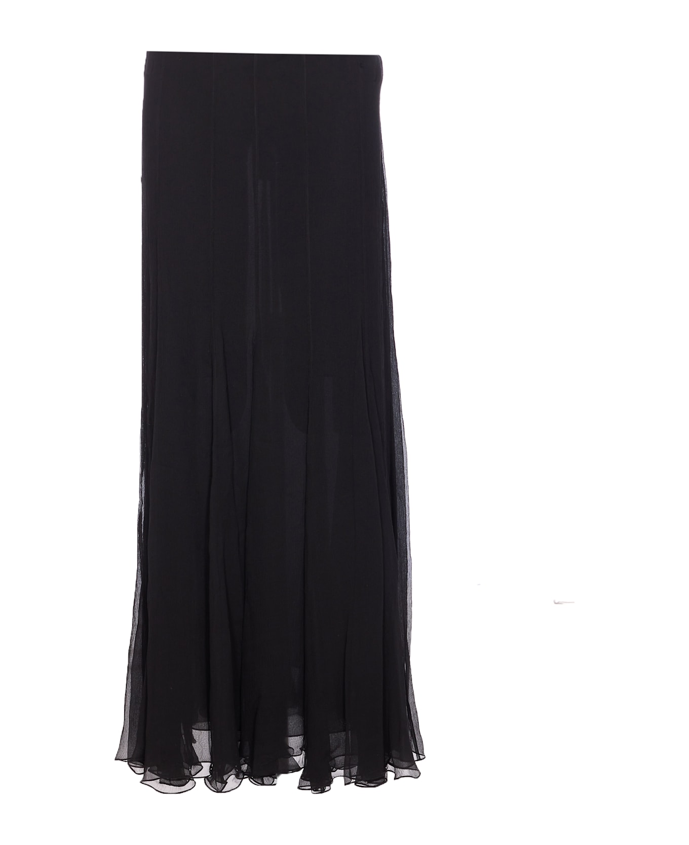 Chloé Fluid Silk Satin Maxi Skirt - Black