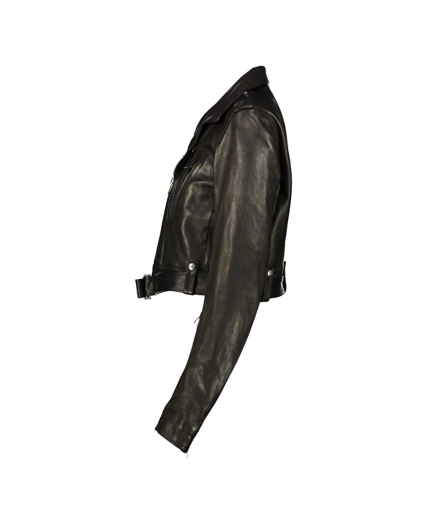 Rick Owens Cropped Luke Stoges Leather Jacket - Black
