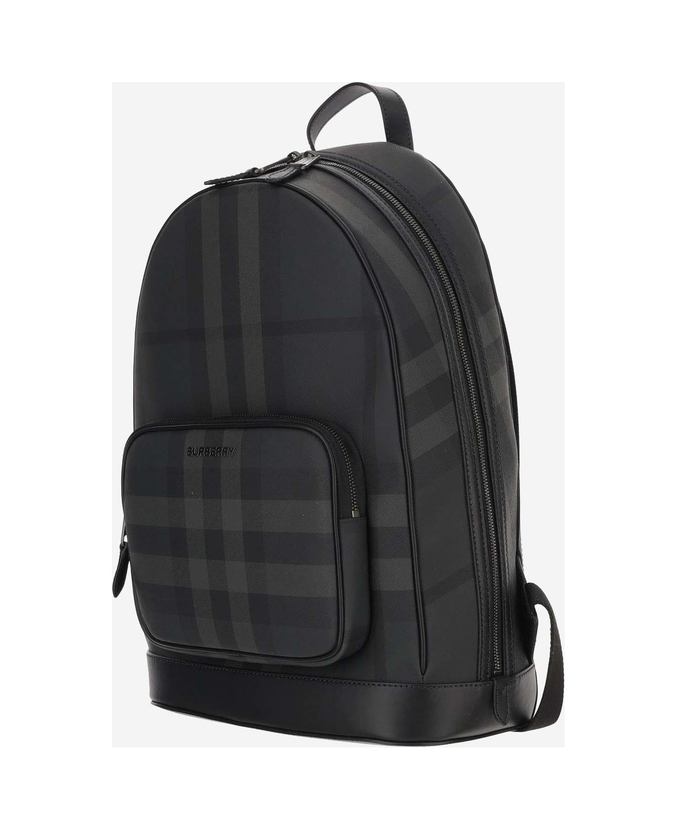 Burberry Rocco Backpack With Check Pattern - Charcoal