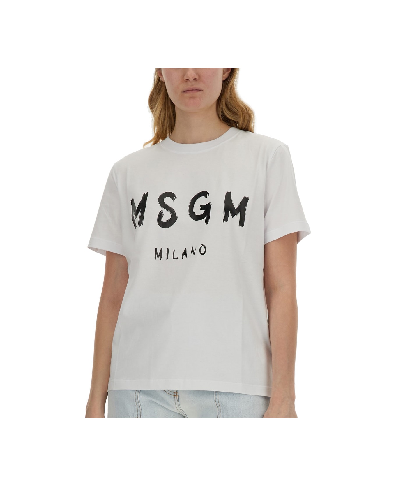 MSGM T-shirt Con Logo - WHITE Tシャツ