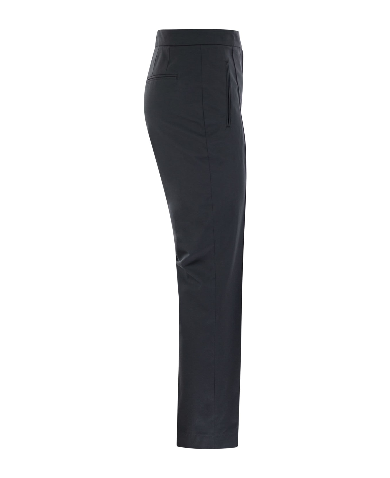 PT Torino Frida - Cotton And Silk Trousers With Pleat - Blue