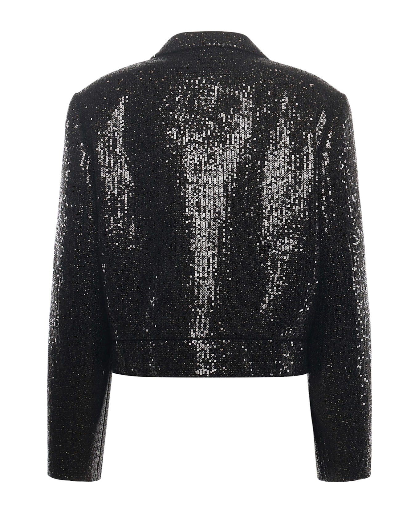 Genny Cropped Jacket With Sequins - Black