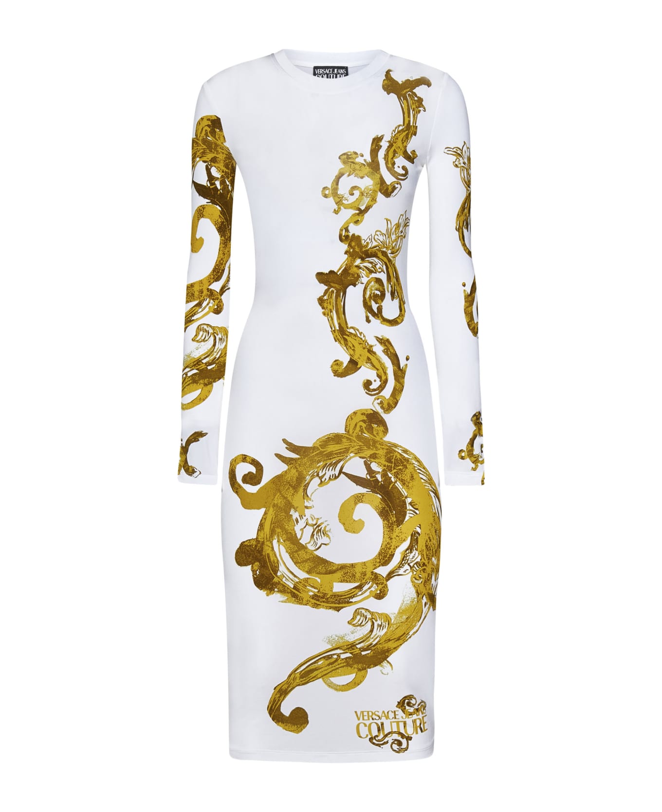 Versace Jeans Couture Watercolour Couture Midi Dress - White