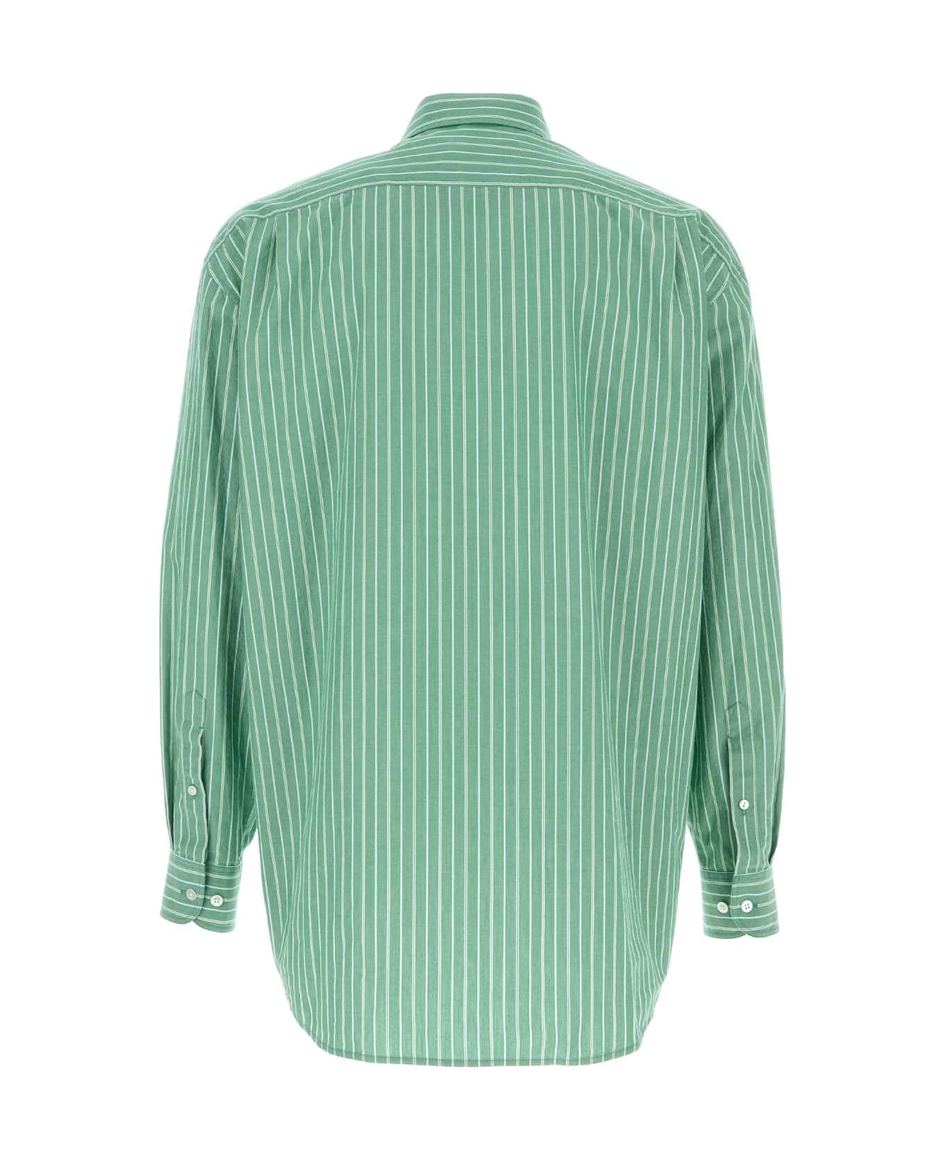 The Row Embroidered Cotto Shirt - GREEN W/ WHITE