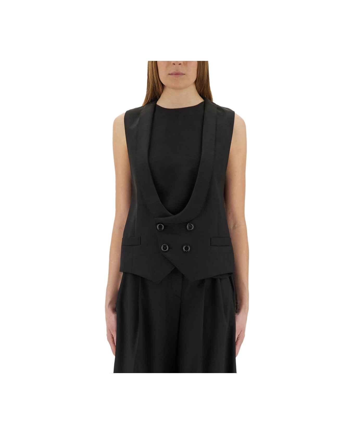 Moschino Virgin Wool Vest - BLACK