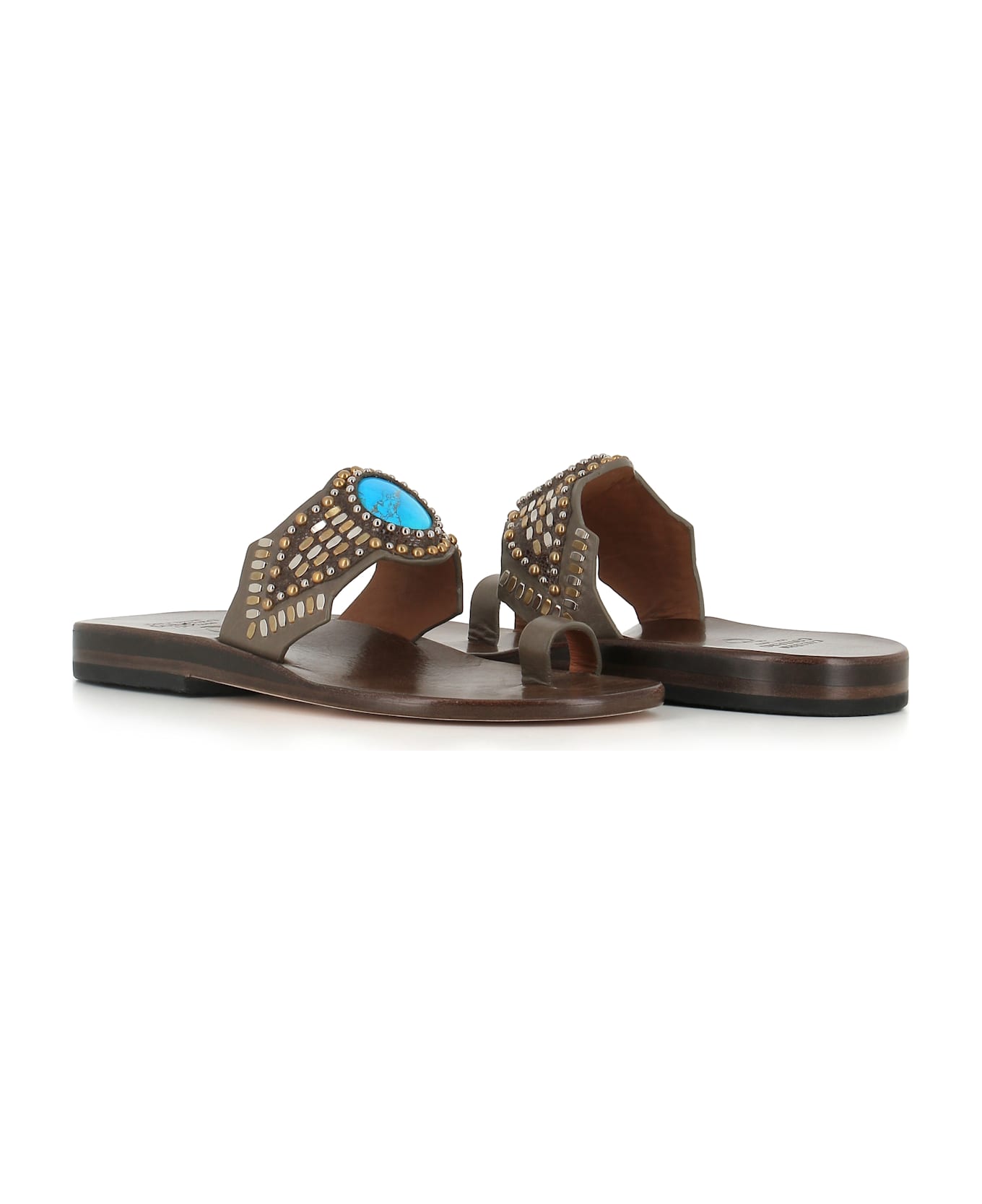 Calleen Cordero Mule Reina - Beige/turchese