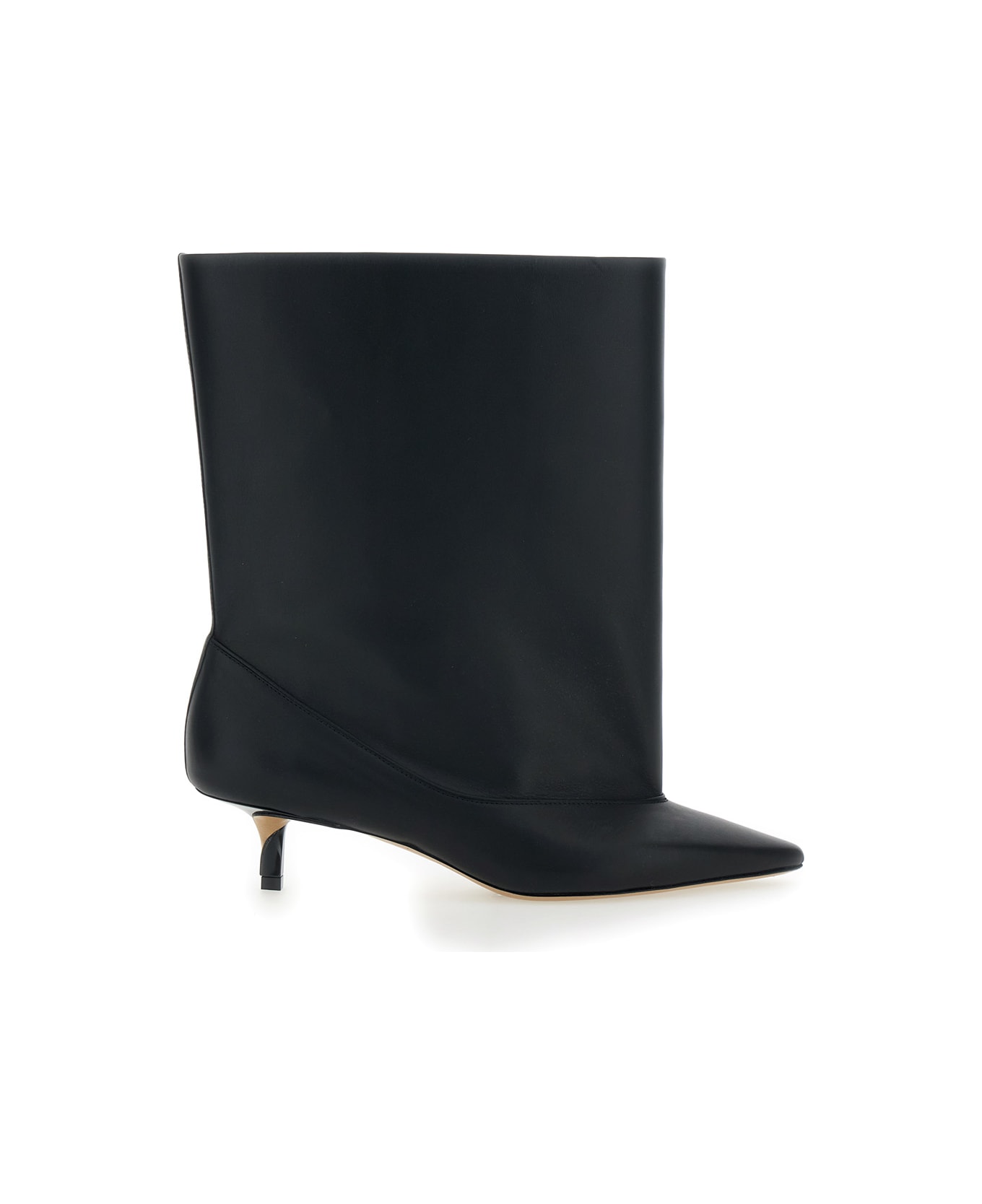 Jacquemus 
les Bottes Tourni
 Black Ankle Boots With Pointed Toe And Low Stiletto Heel In Leather Woman - Black