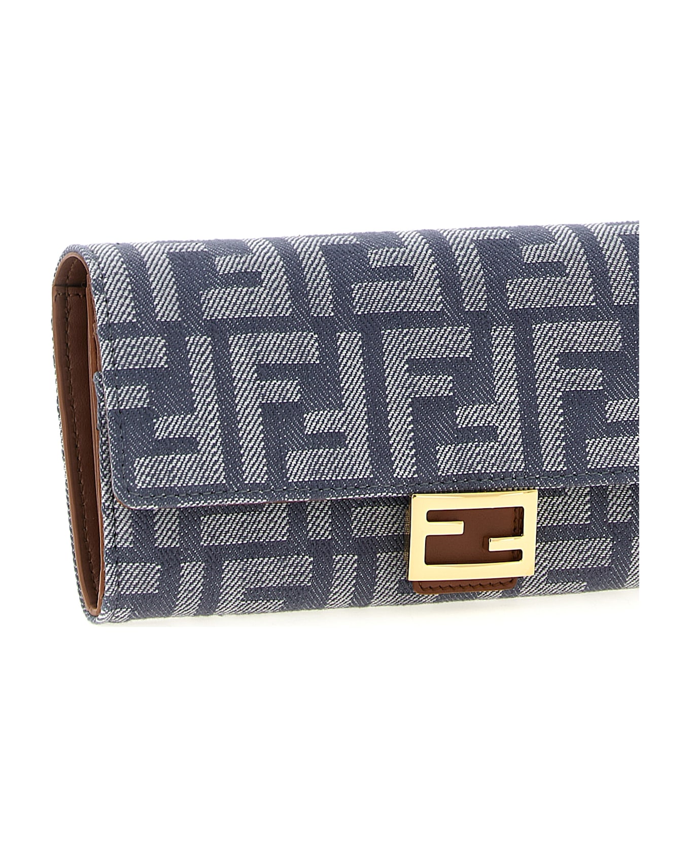 Fendi 
continental Baguette
 Wallet On Chain - Blue