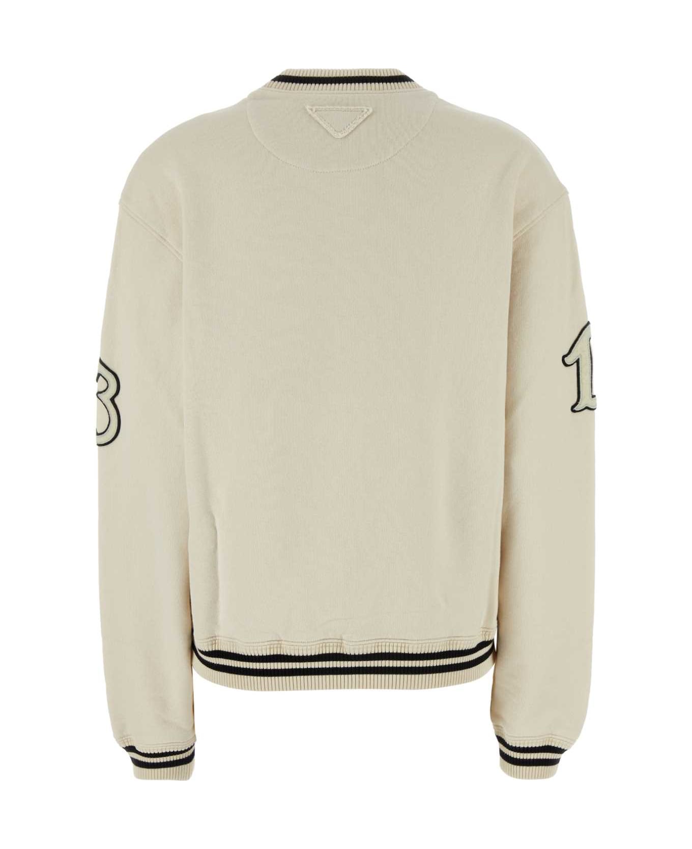 Prada Ivory Cotton Sweatshirt - AVORIO